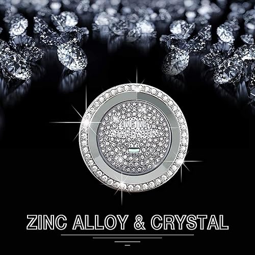 Miniatura 10 de CONGCONG Cubierta del botón del interruptor de arranque del motor con un solo clic compatible con Cadillac CT6 XT5 XTS (2 agujeros)