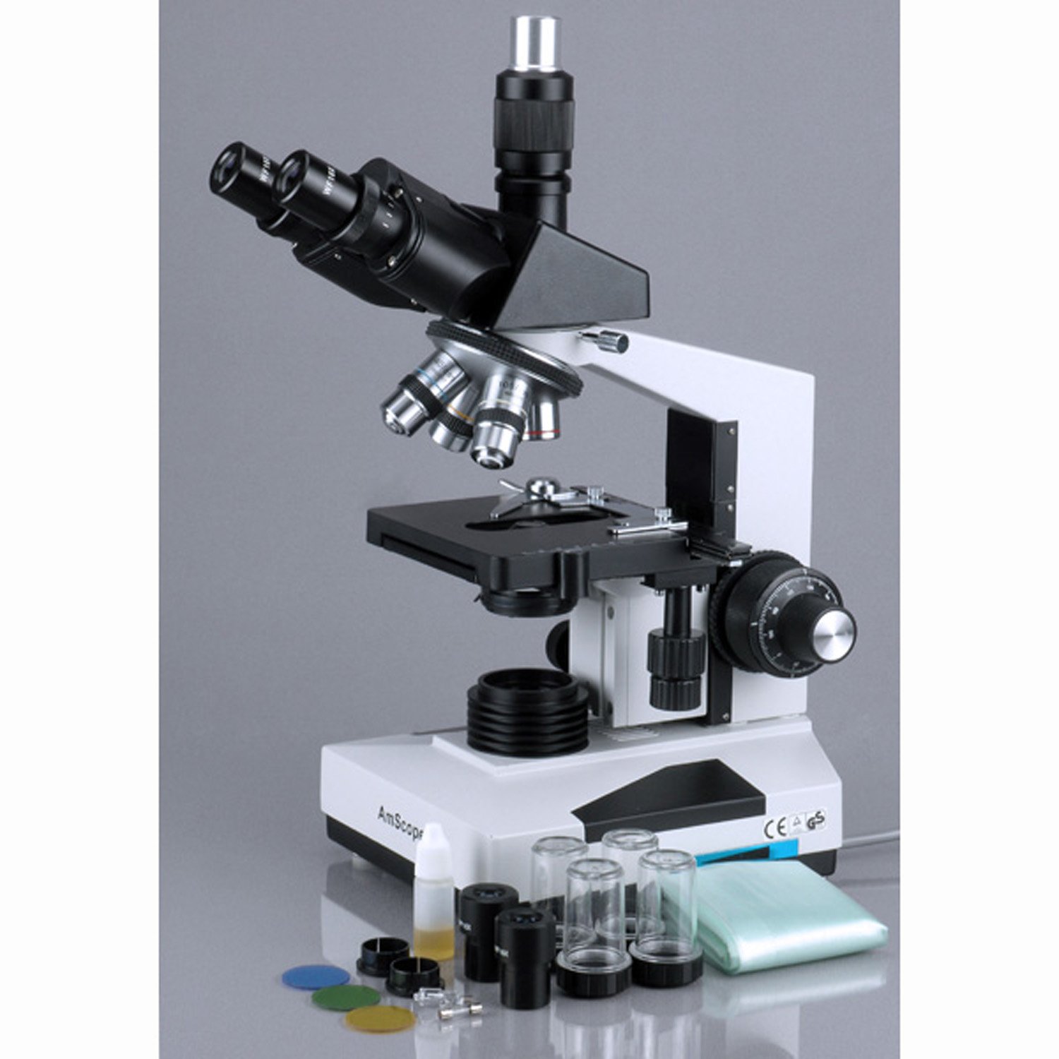 Amscope t490 a-3 m 40 x -1600 x Lab Clinic Vet Trinocular microscopio con 3 MP fotocamera