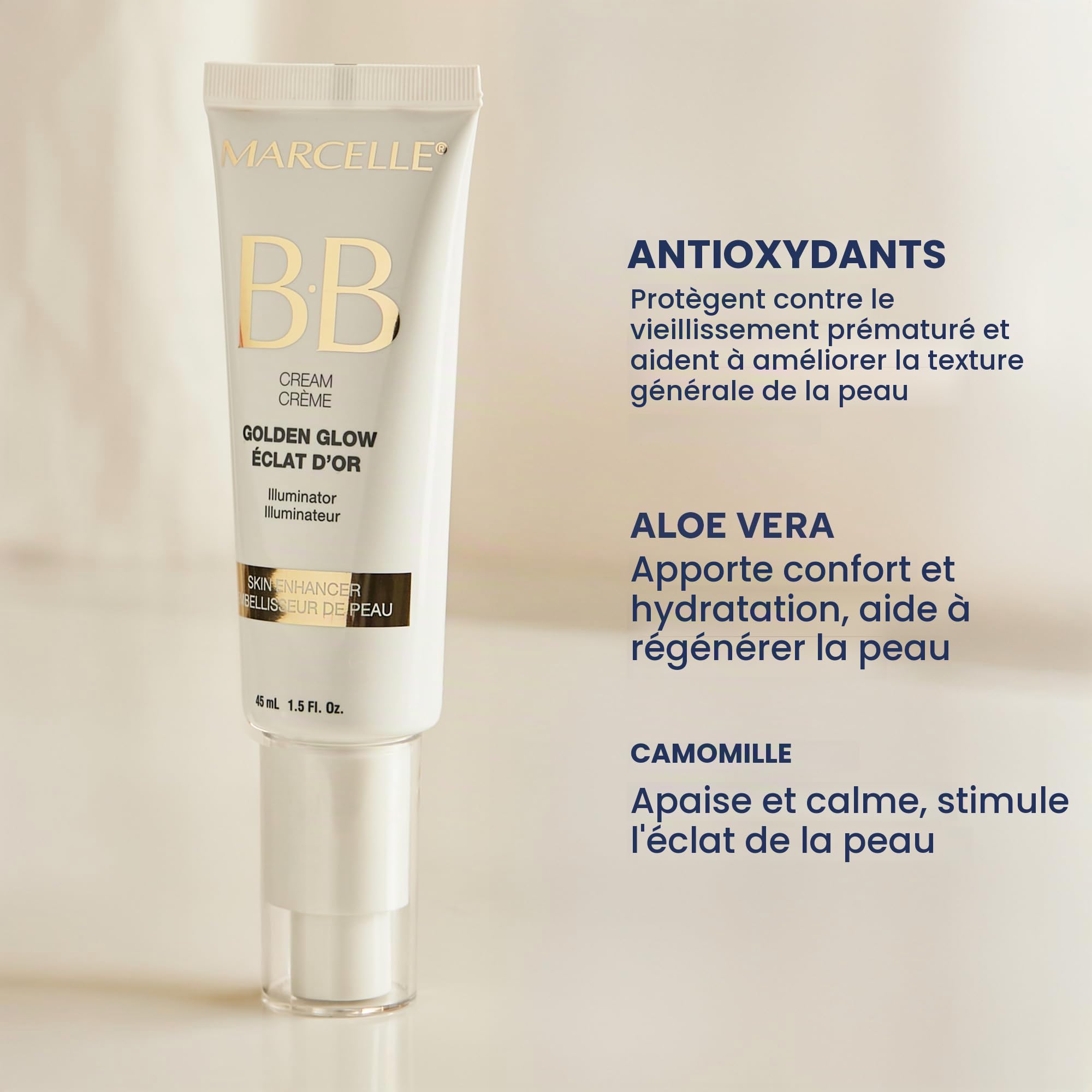 Marcelle BB Cream Golden Glow Skin Enhancer 1.6 OZ by Marcelle