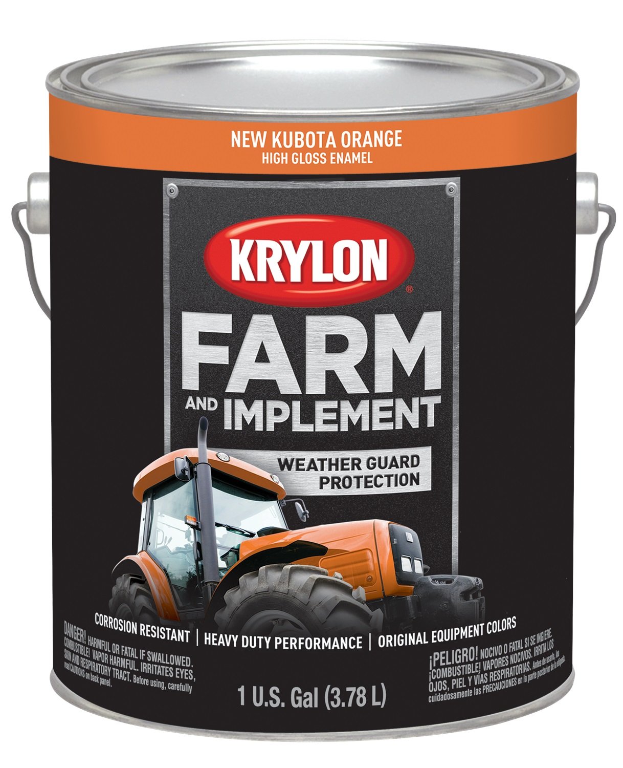 Farm &amp; Implement Paint New Kubota Orange Gallon