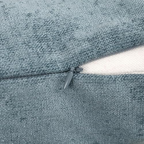 Miniatura 3 de AMBERIS 2 fundas de almohada (45 × 17.7 in) (sin relleno), color azul, chenilla suave que no se decolora, 2 fundas de almohada modernas (sin relleno)