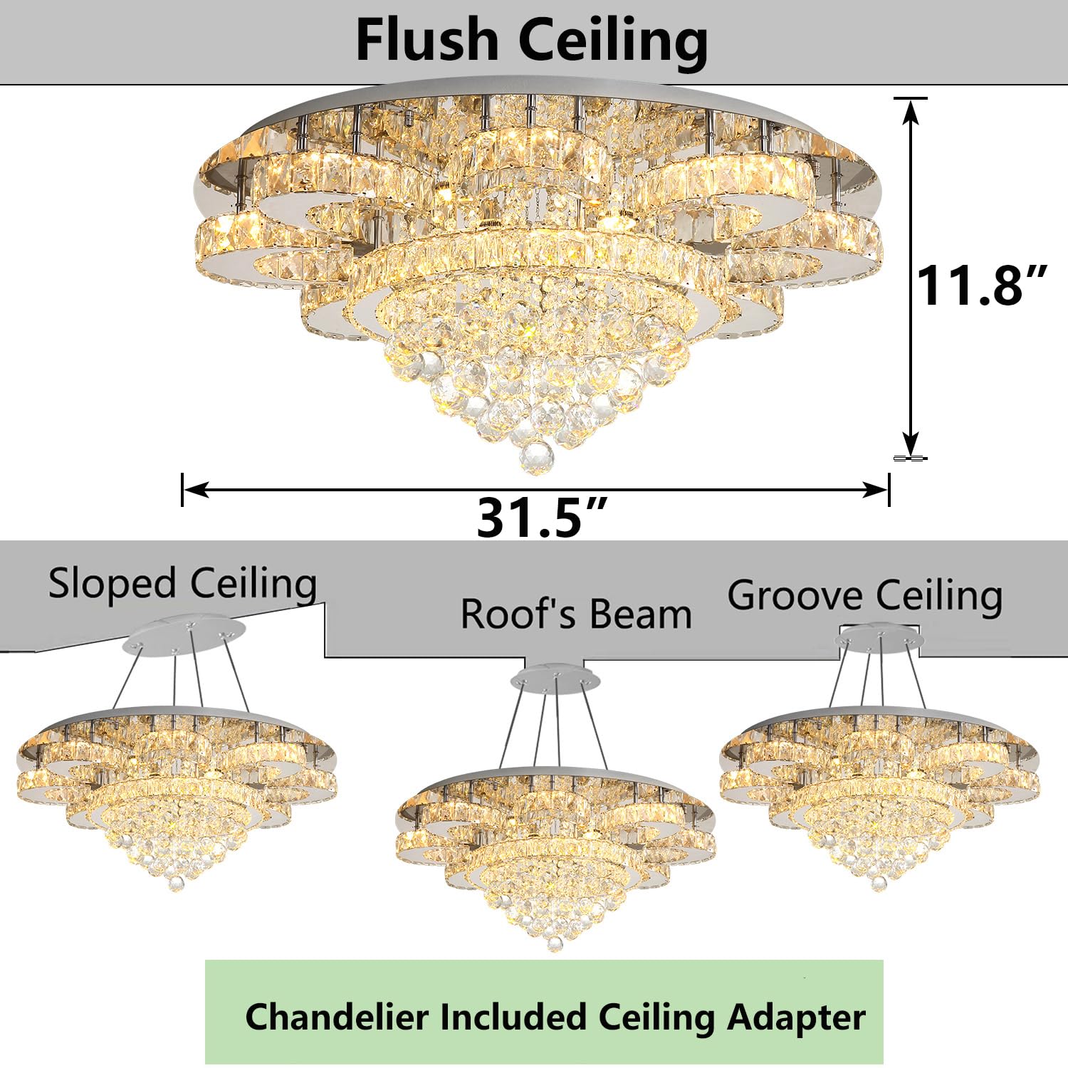 HAIXIANG Modern Chandelier Living Room Glam Chandeliers
