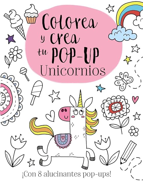 Portada de Colorea y crea tu pop-up. Unicornios