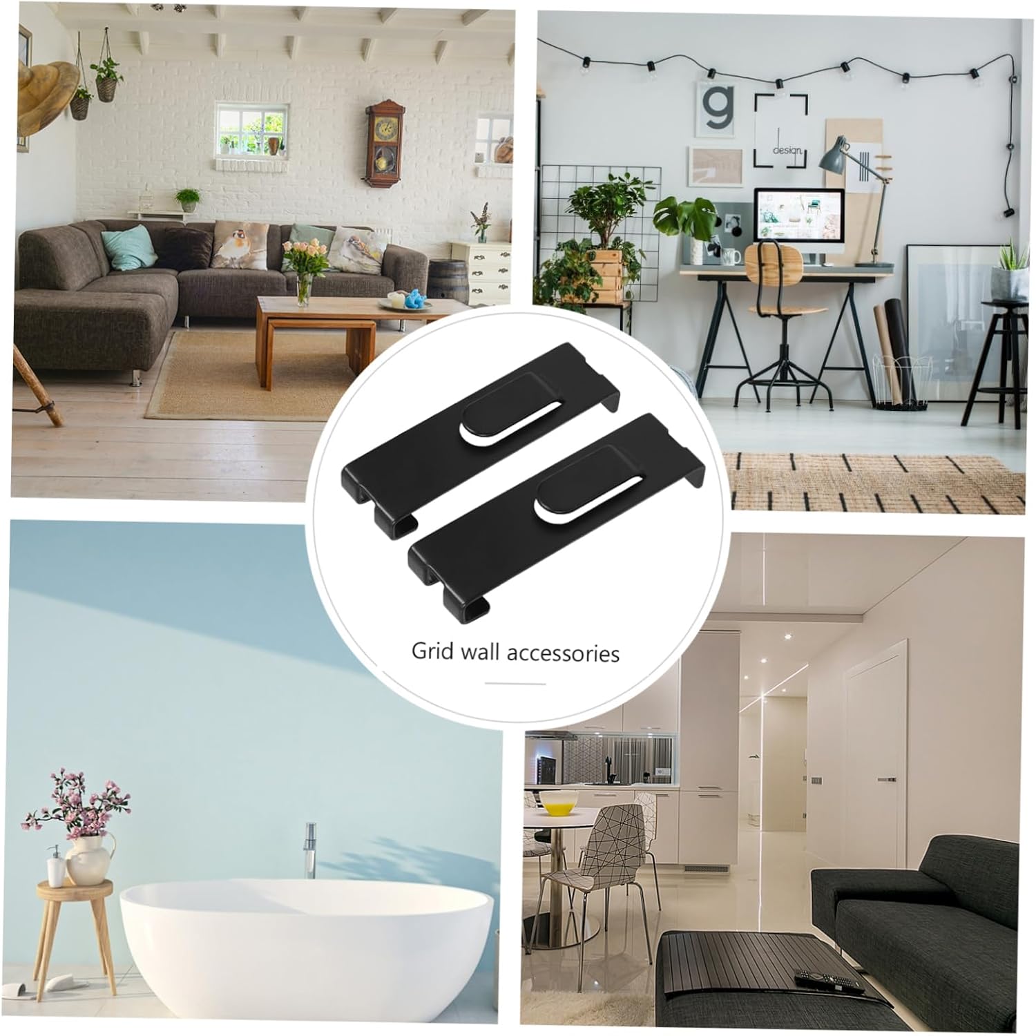 8pcs Durable Grid Wall Hooks with Notch Design for Secure Display Practical Picture Hangers for Home and Retail Organization