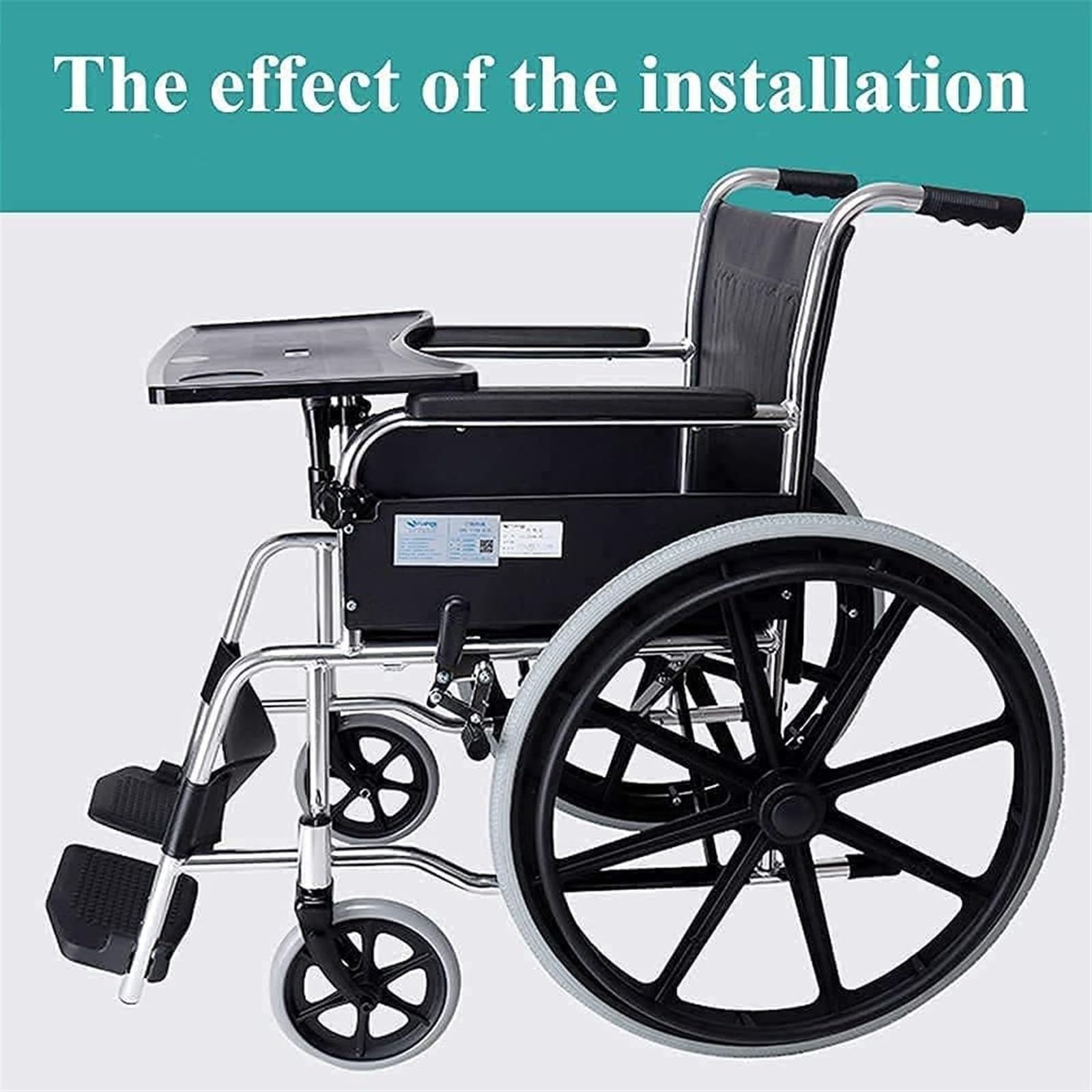 Wheelchair Tray Table with Cup Holder Detachable Wheelchair Table Removable Wheelchair Lap Tray Lightweight Portable Wheelchair Dinner Table Accessories for Adults with Cup Holder and Phone Groove
