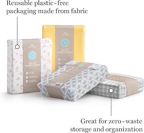 Miniatura 5 de MARTHA STEWART - Juego de sábanas 100% algodón, 3 piezas, suave, duradero, de fácil cuidado, 16 pulgadas de profundidad, de satén, 1 sábana bajera,