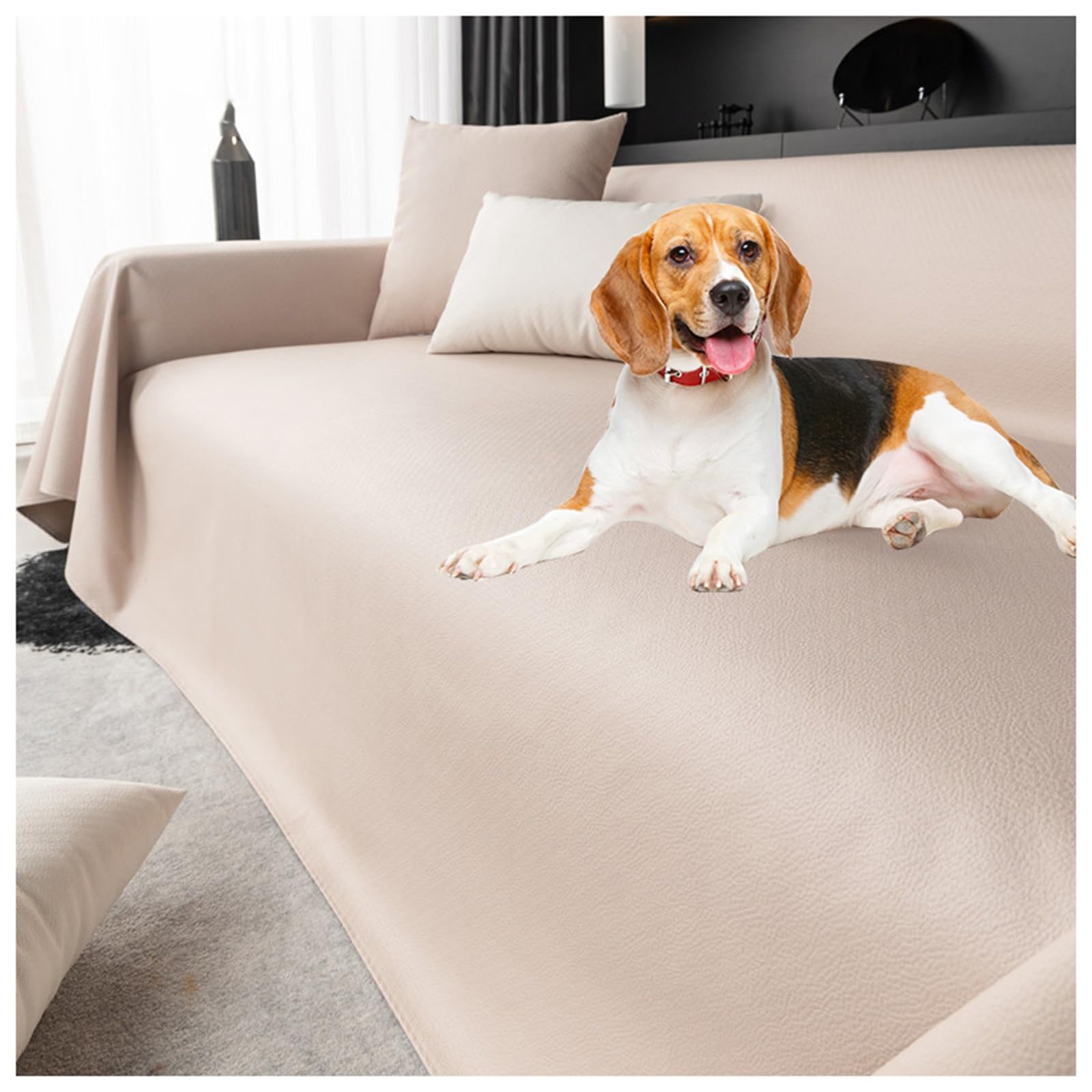 Housse de canapé imperméable contre les griffures de chiens et chats, kaki 205 cm