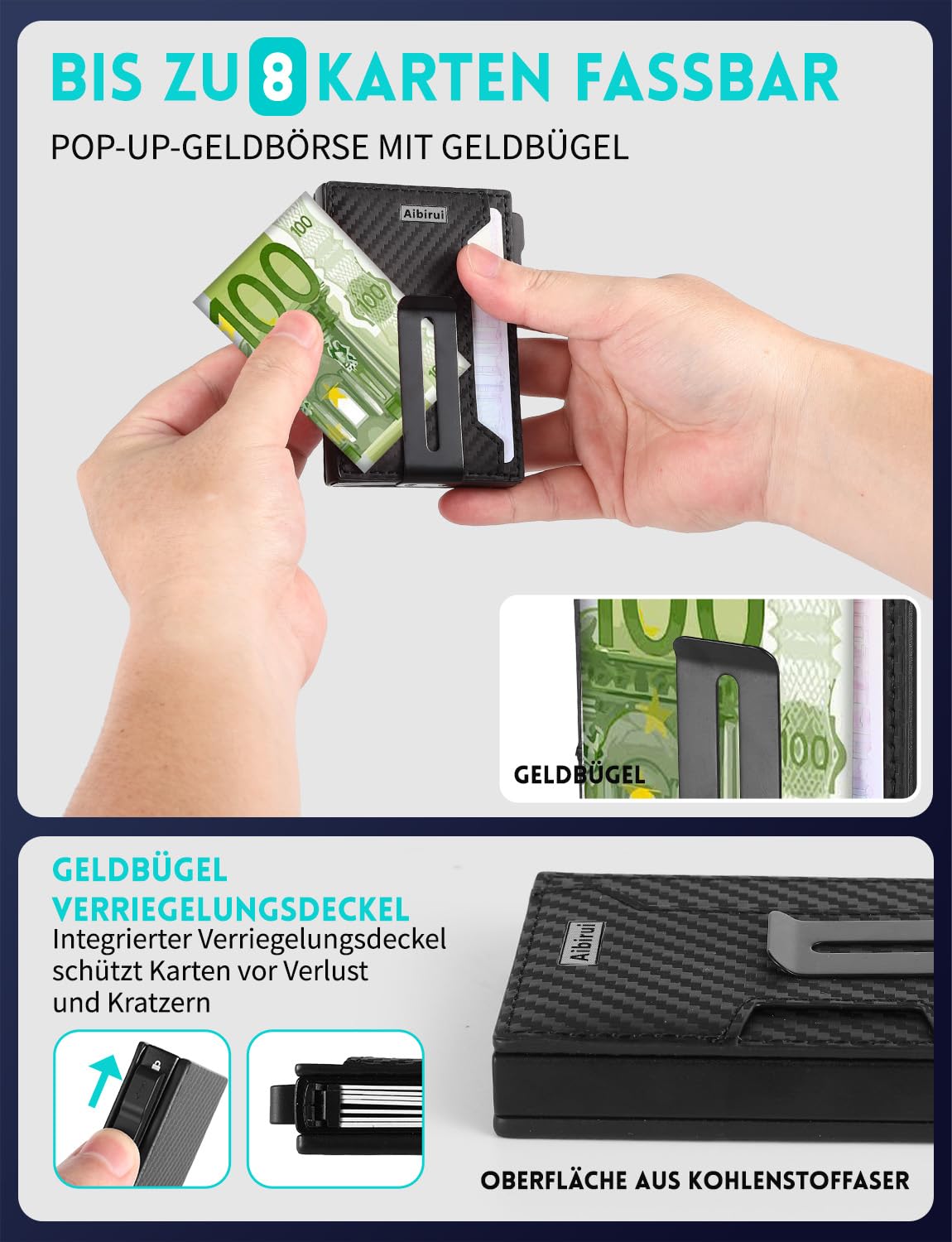Portafoglio magnetico per cellulare, con 8 scomparti per carte di credito, protezione RFID da 4000 g, con clip per denaro, ultra sottile, per iPhone serie 17/16/15/14/13/12, Senza supporto, 11