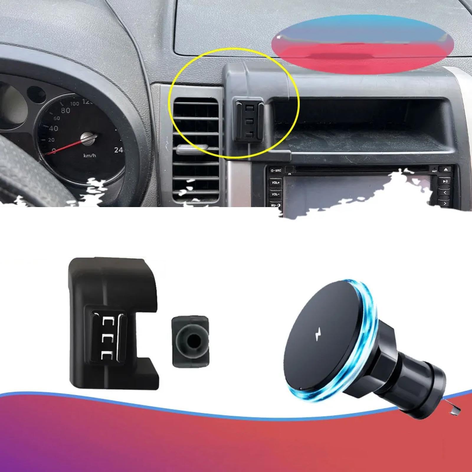 Soporte Móvil Coche para Nissan X-Trail T31 2008-2013, Soporte para teléfono móvil de Coche con Clip para Rejilla de ventilación del Aire Acondicionado LHD