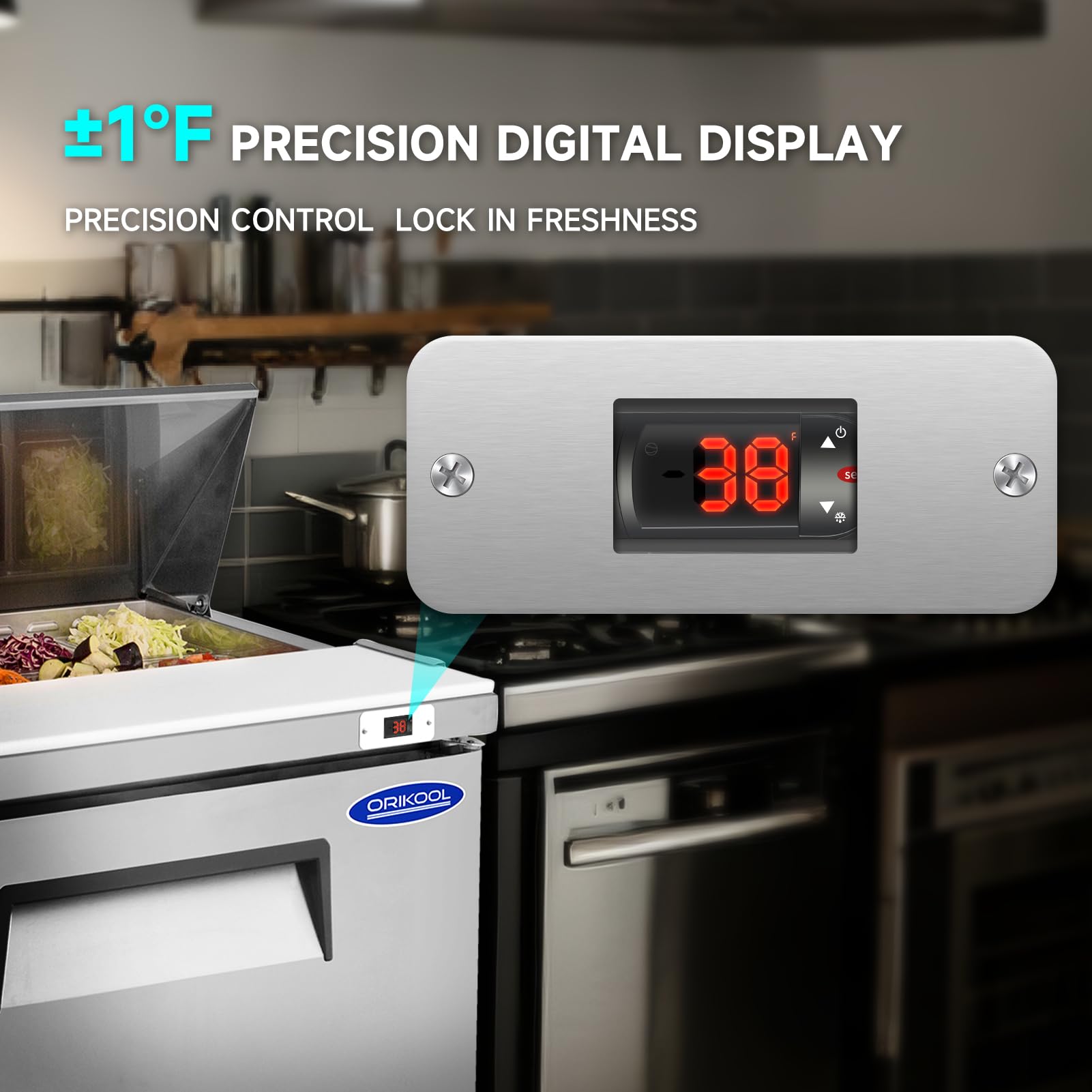 Dvasovio 48" Commercial Refrigerator Salad Sandwich Prep Table Refrigerators 2 Door 13.8 Cu.ft Stainless Steel Refrigerated Mega Top on Fridge.com