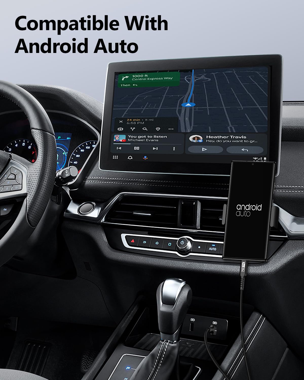 SUNGUY Cavo USB C 3.1 Gen 2, 3M da USB A a C in nylon intrecciato 3A Ricarica rapida e trasferimento dati a 5Gbps Cavo Android Auto di tipo C compatibile con iPhone 15 Plus Pro Max, Galaxy S23 S22