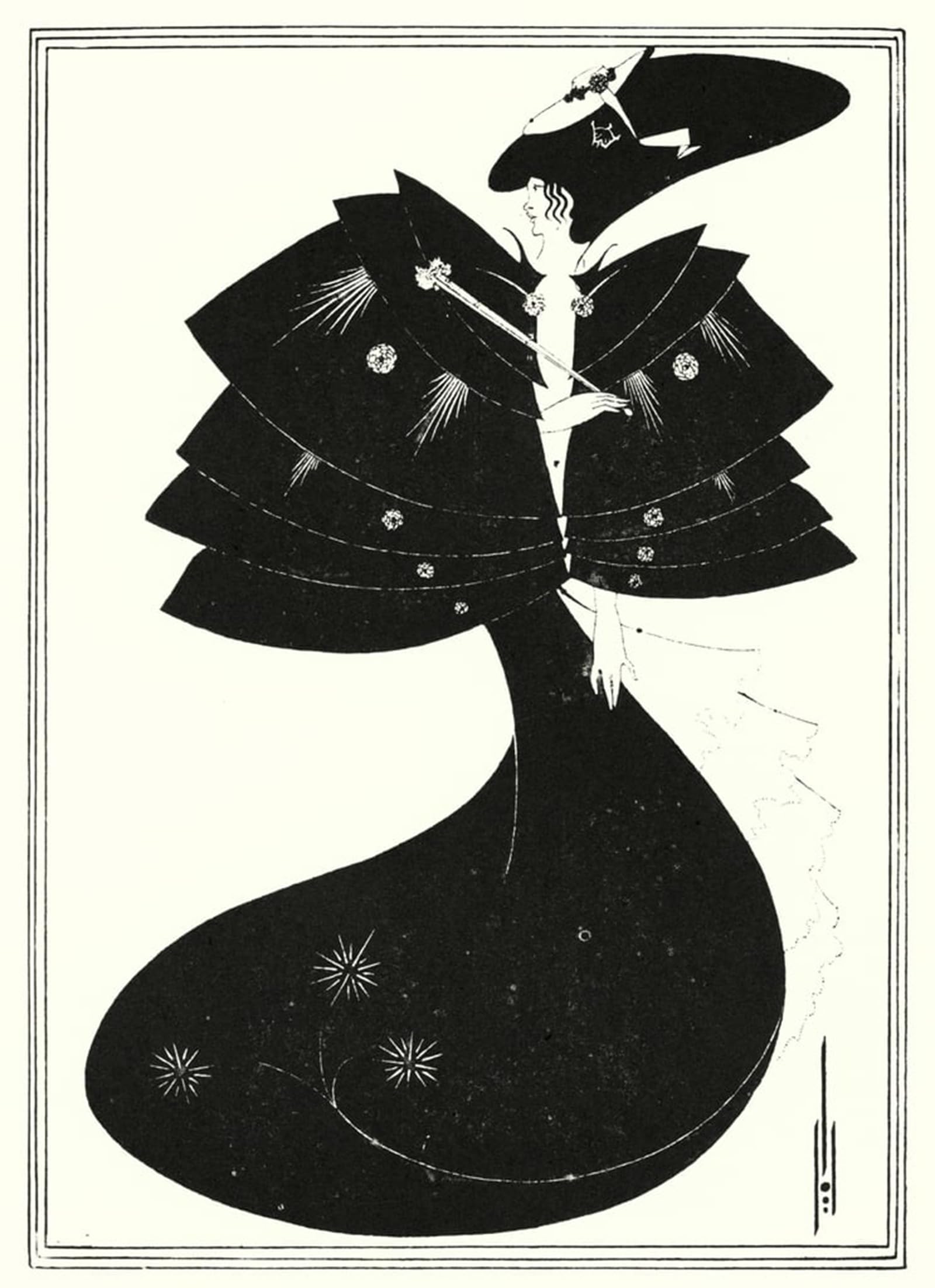Wykujmyto No Frame Classic Canvas Picture Printing Canvas Art Wall Art Picture The Black Cape By Aubrey Beardsley Artwork On Wall For Home Decor 60X90cm