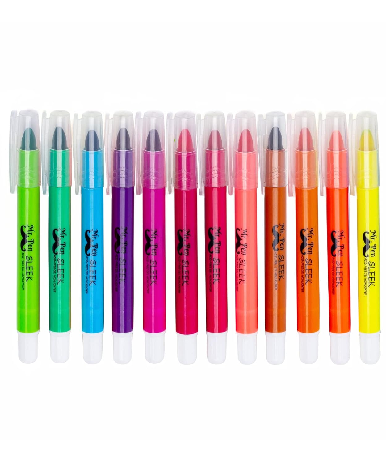 Mr. Pen Highlighters, Gel Highlighter, Pack of 12, No Bleed