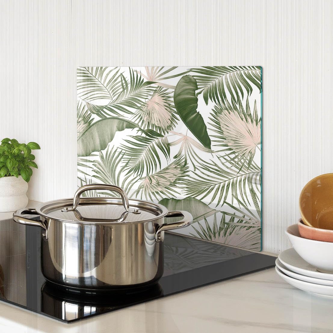 Modello termoresistente: Tagliere in vetro 40x30 cm Foglie di palma