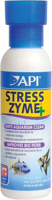 STRESS ZYME Bacterial cleaner, Freshwater and Saltwater Aquarium Water Cleaning Solution, 4 oz