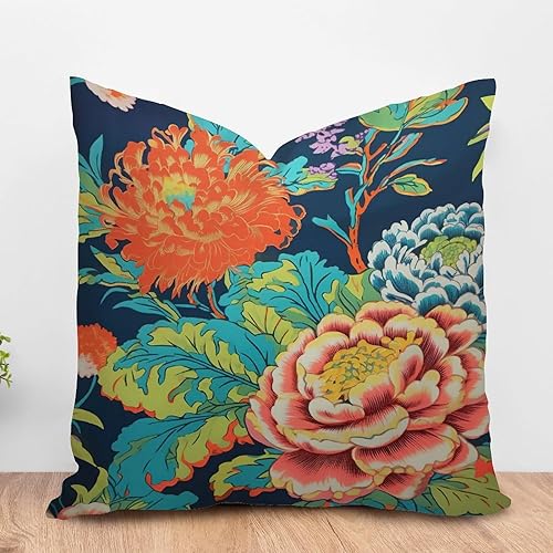 Vista 99 de ArogGeld Chinoiserie - Fundas de cojín asiáticas con diseño de flores blancas y verdes, funda de almohada Chinoiserie Floral con hojas verdes