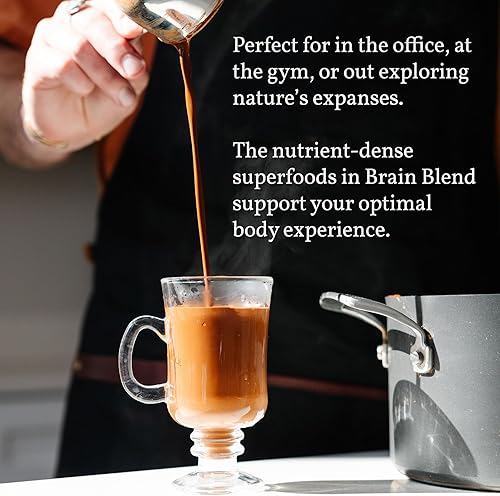 Miniatura 3 de Brain Blend+Cayena, bebida de chocolate caliente orgánico con hongos, mezcla energizante gourmet de melena de león, cordyceps, shiitake, reishi,