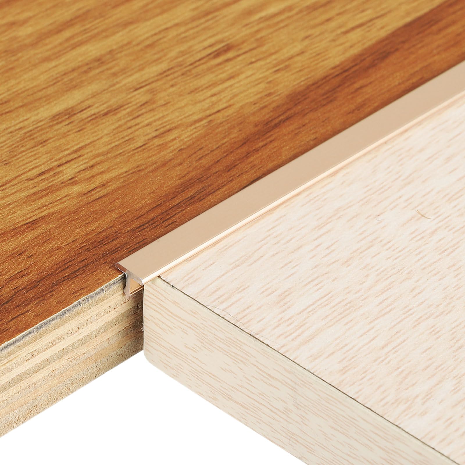 sourcing map 2.9ft x 0.24" t Molding Floor Transition Strips, Aluminium Alloy Vinyl Flooring Gap Trim for Joining Laminate Planks Tiles Floor Gaps, Champagne Gold