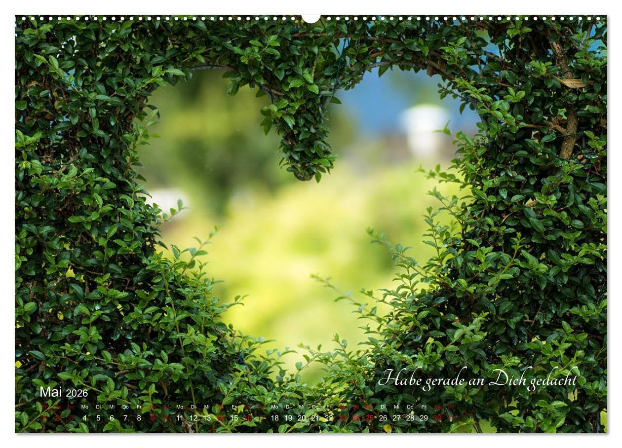 Emotionale Herzensdinge (hochwertiger Premium Wandkalender 2026 DIN A2 quer), Kunstdruck in Hochglanz: Bilder von Herzen mit romantischen Sprüchen über Liebesglück und Liebesleid (CALVENDO Kunst)