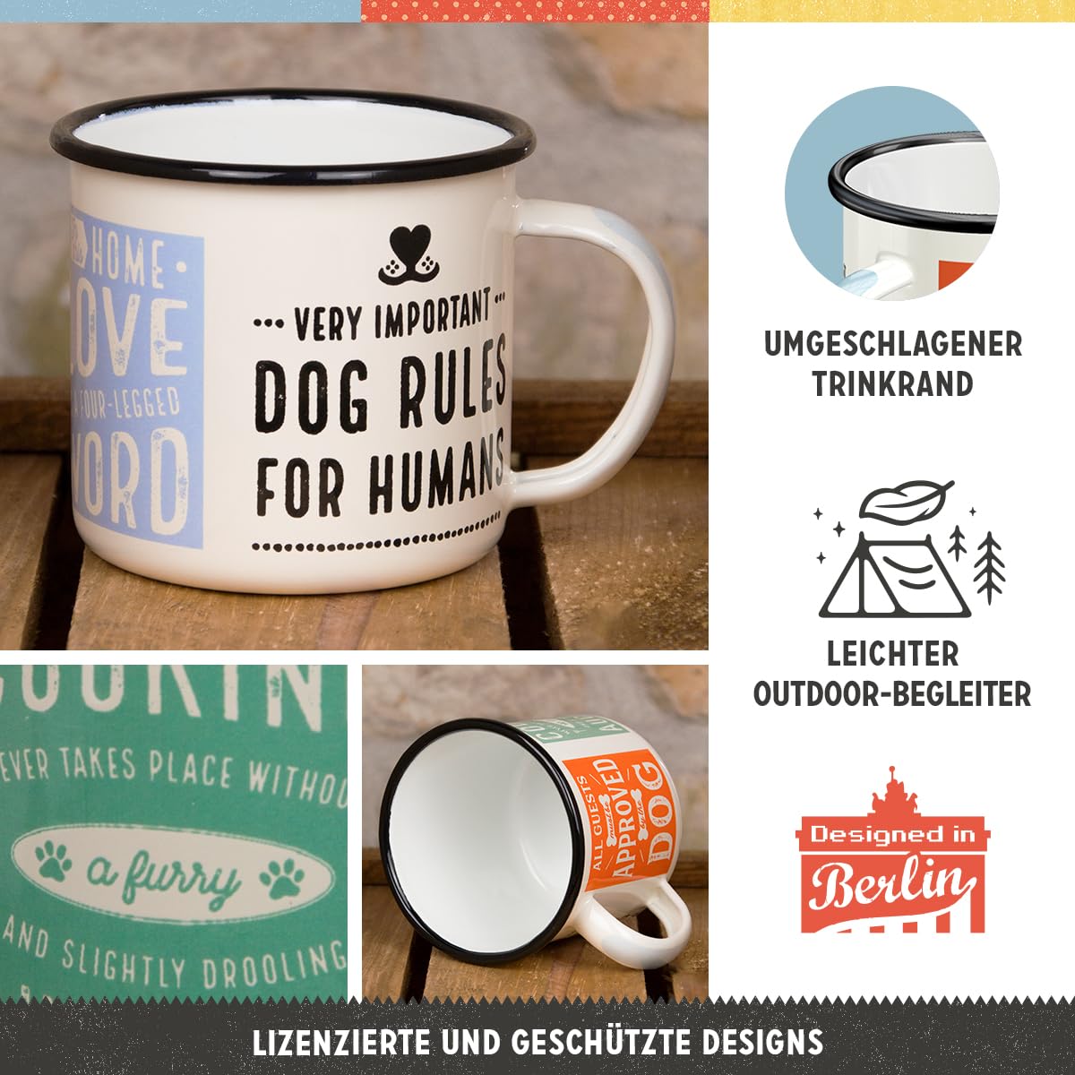 Nostalgic-Art Tasse Rétro En émail 360 Ml Thé Noir Idée Cadeau Pour Les