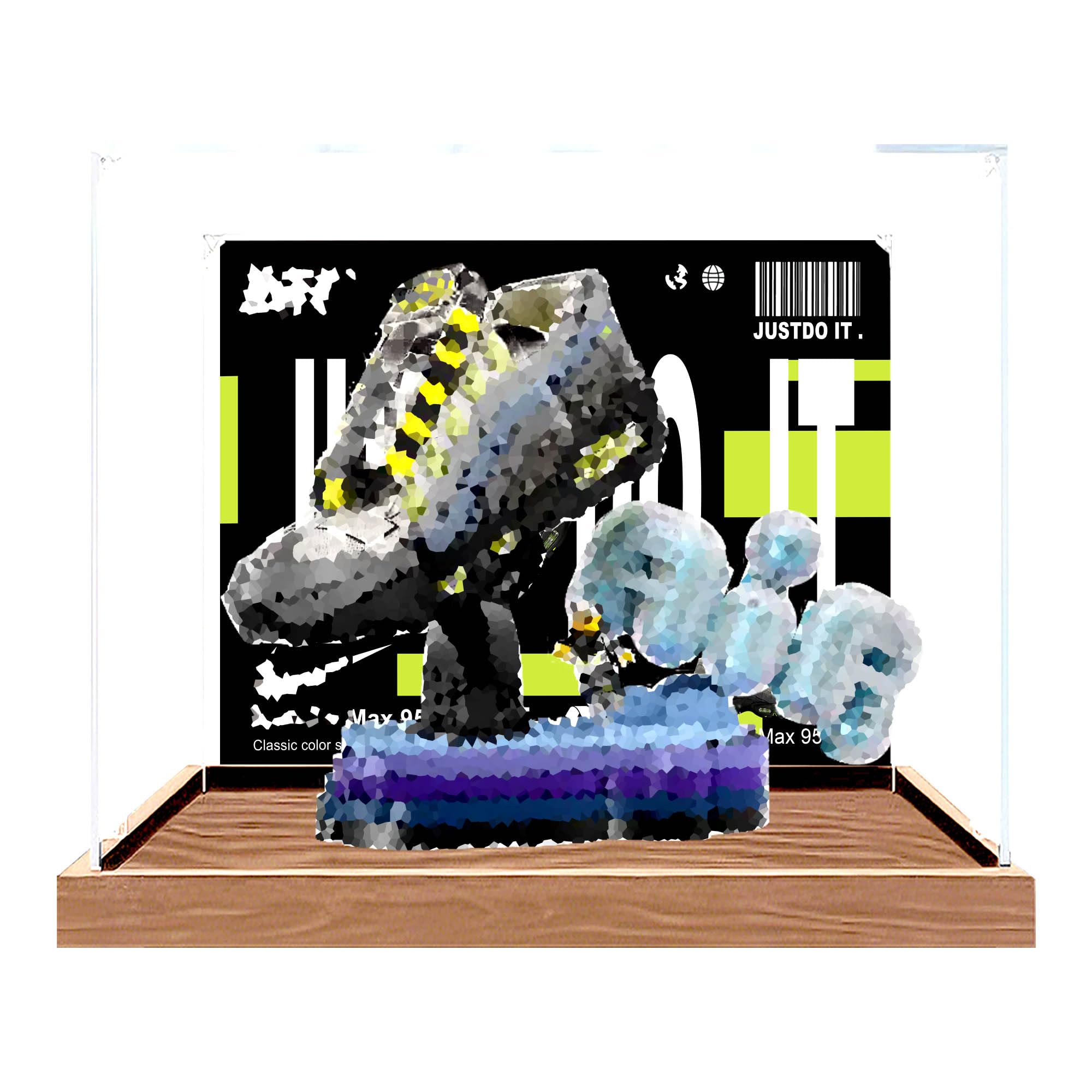 Ddxmml Background B Clear Acrylic Display Case, Fits For Le-Go 43025 Sneakers Sets (Background B)
