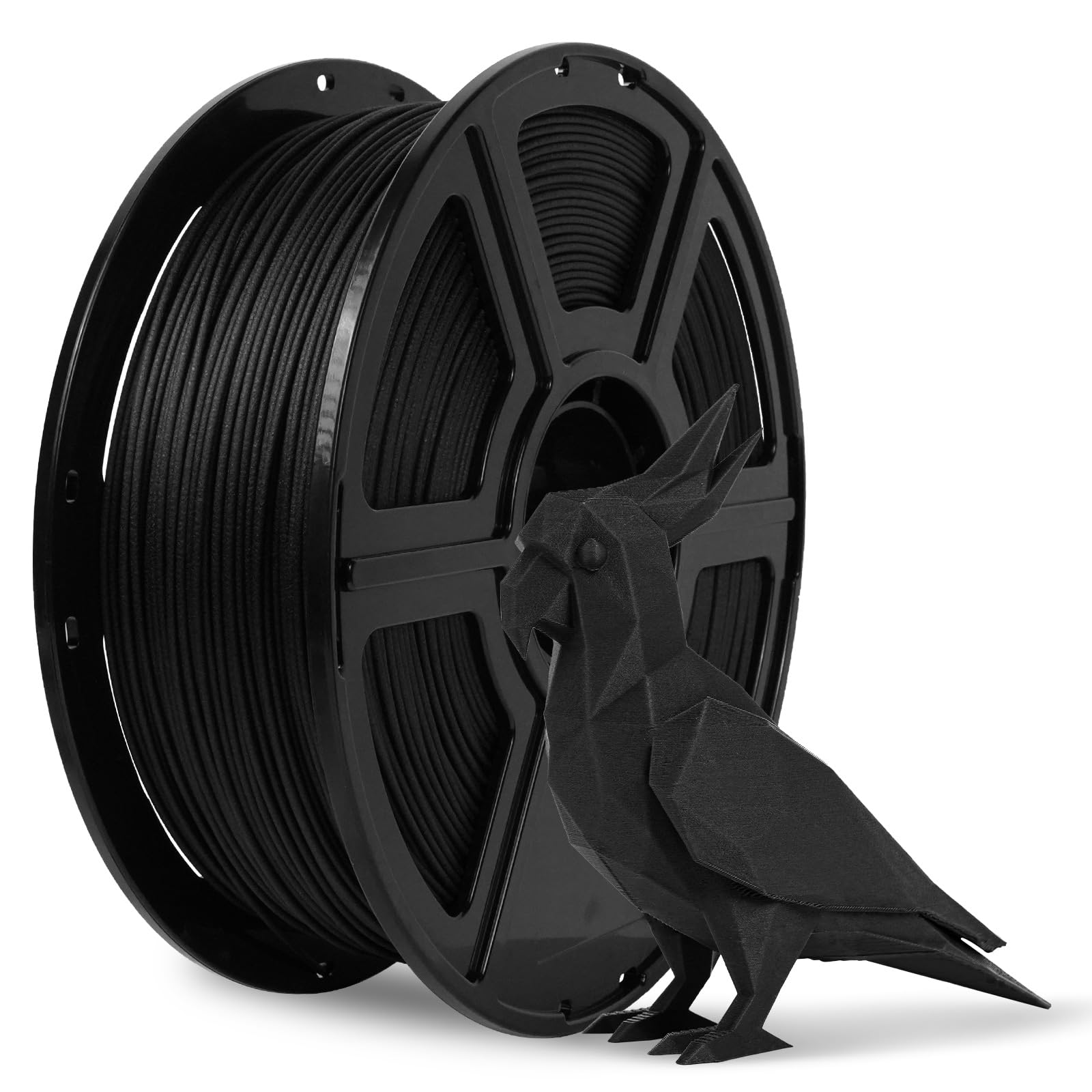 FLASHFORGE - Filamento per stampante 3D, PETG CF, 1,75 mm, fibra di carbonio PETG, 1 kg, resistente al calore, ad alta resistenza e rigidità, progettato per modelli complessi e parti funzionali (nero)