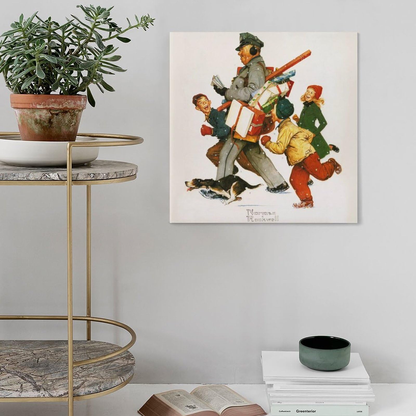 Amazon.com: JU XIANG Norman Rockwell Christmas Art Prints Jolly
