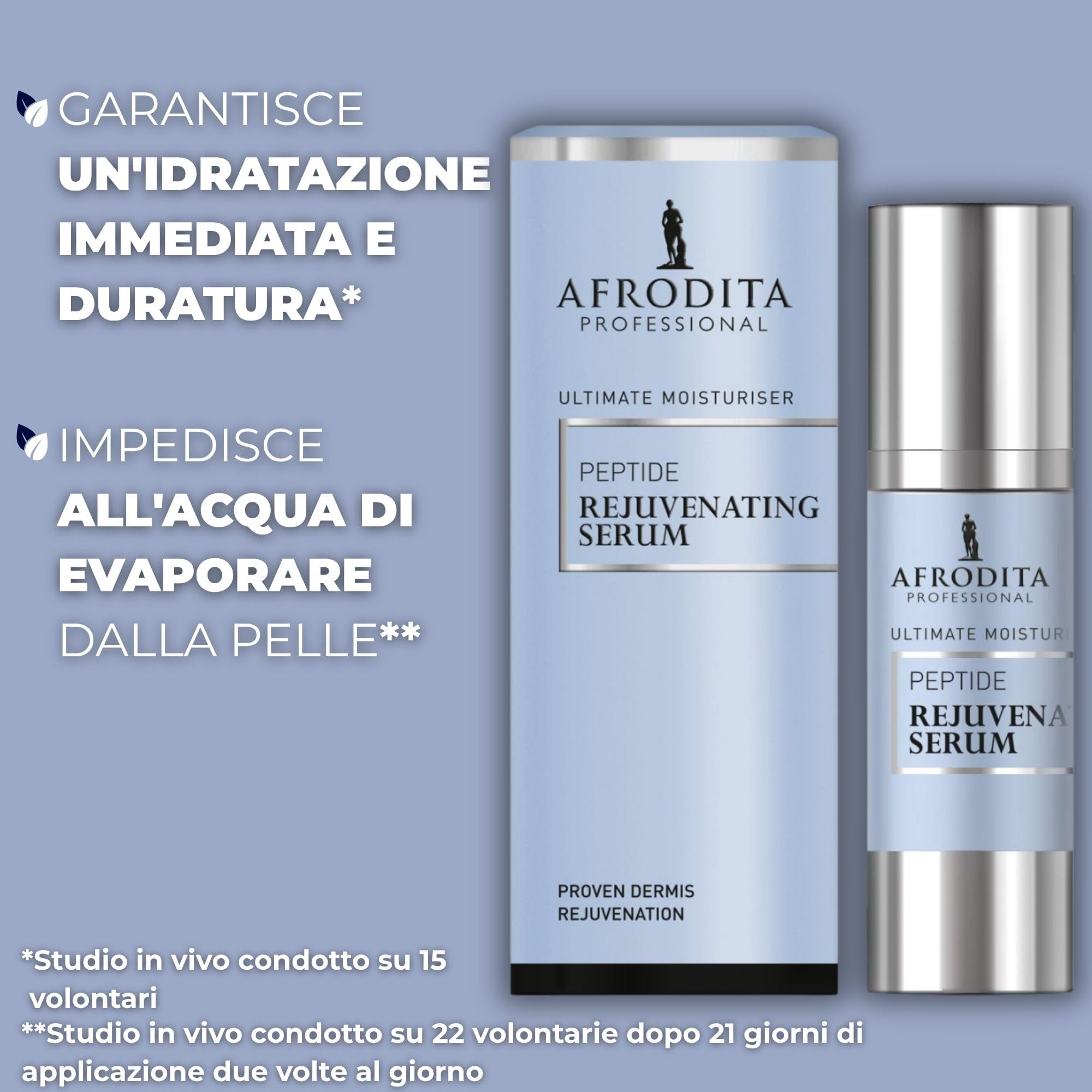 Afrodita Professional Perfect Code Peptide - Siero ringiovanente, idratante intenso, anti-invecchiamento, con peptidi bioattivi e PatchH2O, cura rassodante contro le rughe, 30 ml