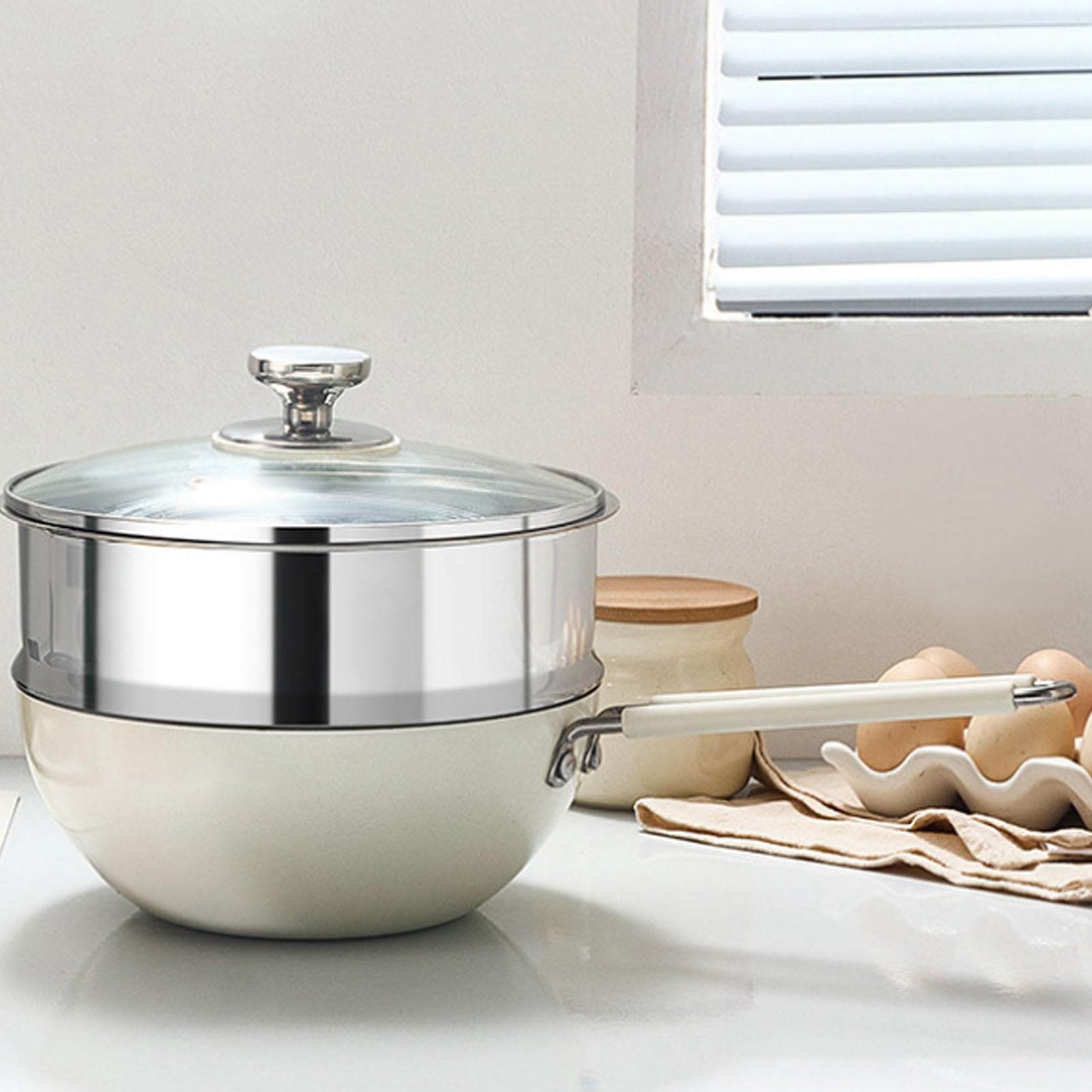 Fabater Soßenpfanne mit Dampfkorb, Antihaft-Kochtopf aus 316 Edelstahl, Dampftopf mit Deckel und Dampfkorb Zum Kochen von Nudeln, Nudeln, Soßen und Dämpfenden Knödeln