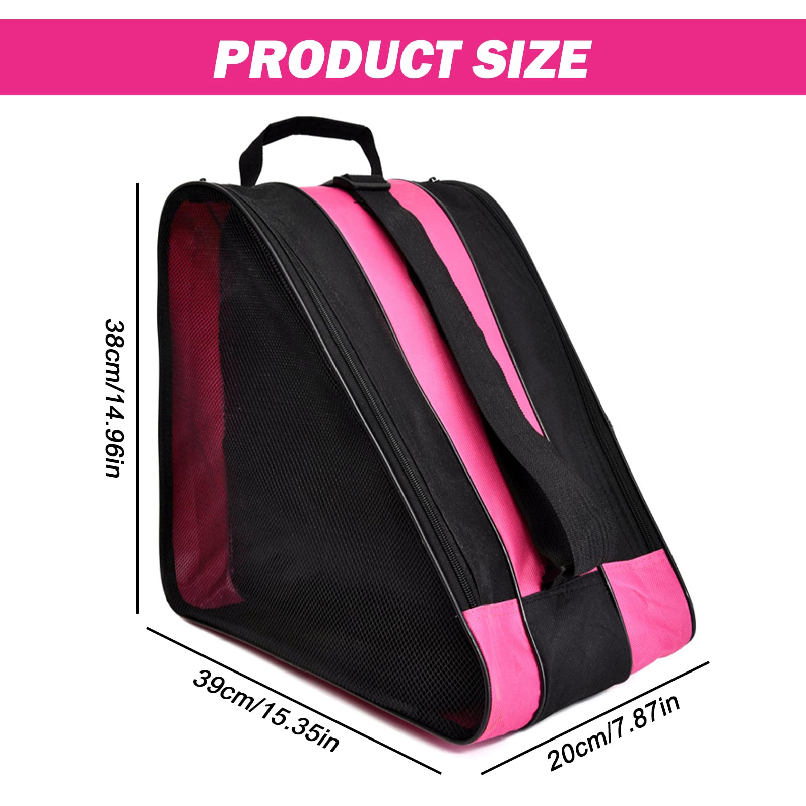 Bolsa para patines de ruedas con correa ajustable, bolsa para patinaje de adultos, bolsa para patines de hielo, bolsa para patines de hielo, bolsa para patines en línea para hombre y mujer