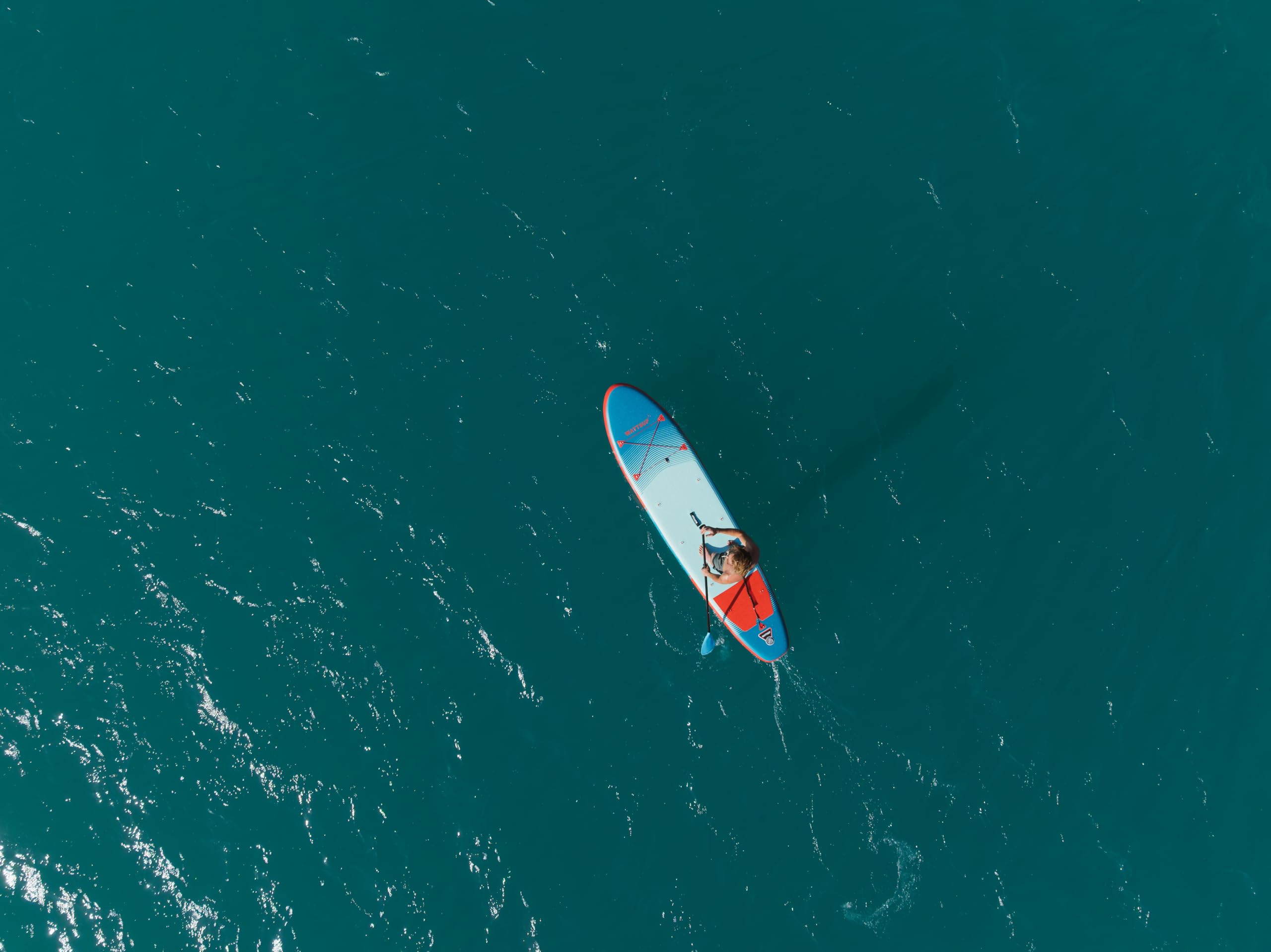 Wattsup - SUP Stand Up Paddle nadmuchiwany F12 12' - 366x84x15 cm Dropstitch - Zestaw kompletny: Wiosło, Smycz, Pompa, Torba transportowa - Do 150 kg - Niebieski