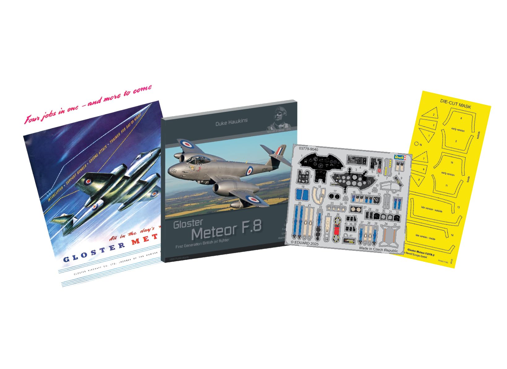 Revell Gloster Meteor F.8/FR.9 - Kit modellino in plastica non verniciata, scala 1:32, 03779