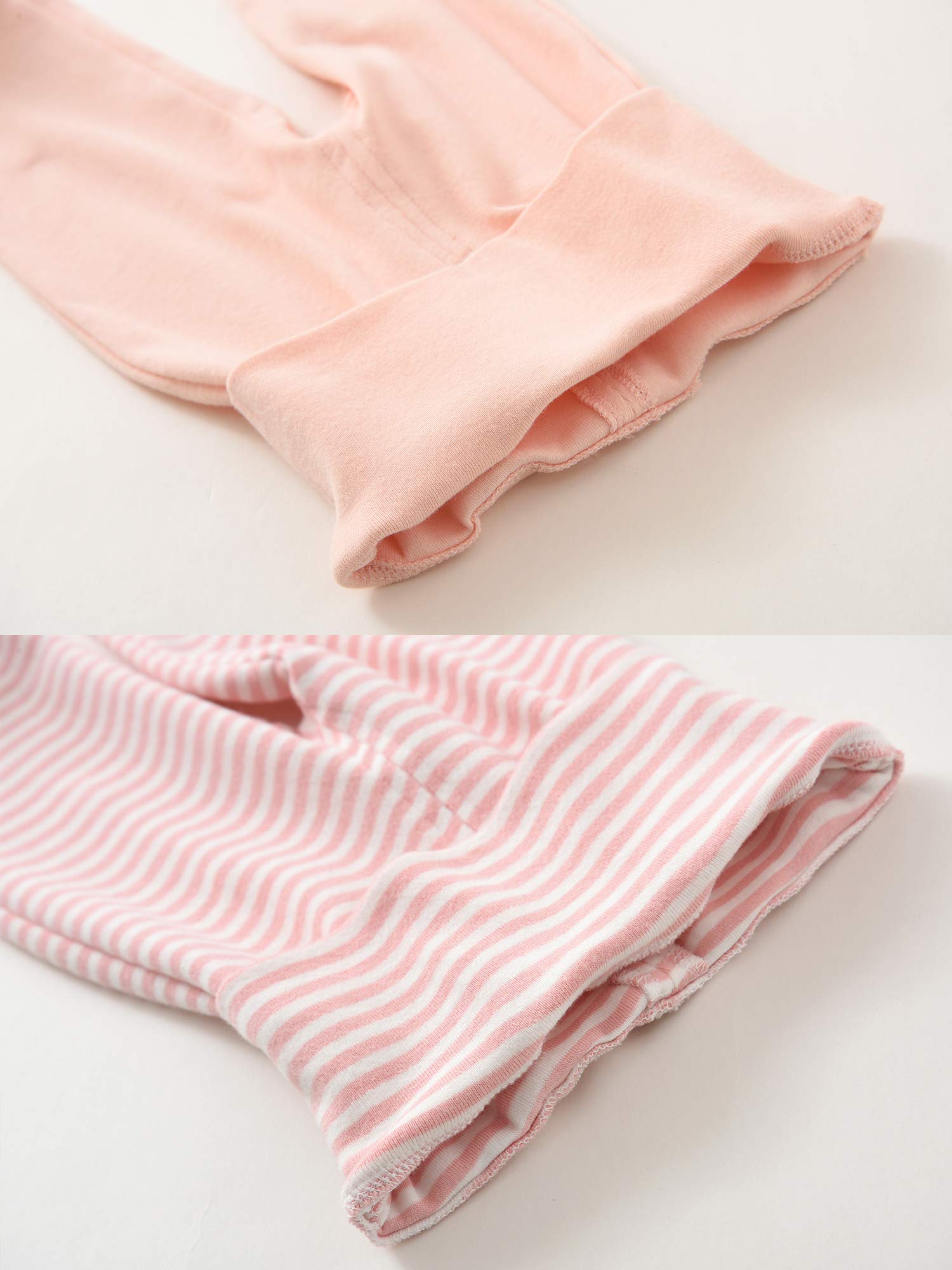 BINIDUCKLING Lot de 3 pantalons taille haute avec pieds pour bébé garçon et fille - En coton - Pantalon bouffant avec pieds
