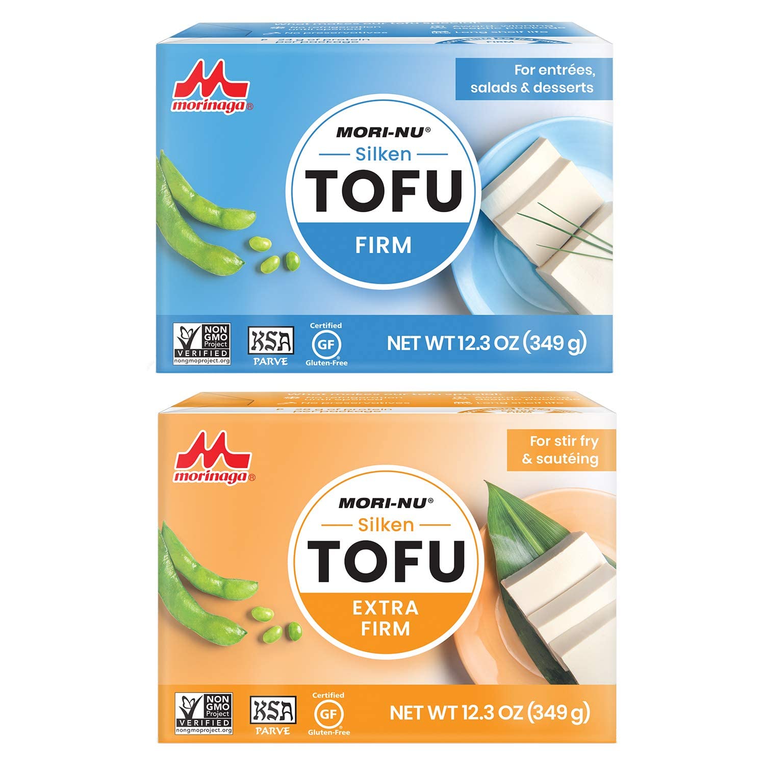 Morinaga Silken Tofu, Extra Firm 1 x 349 g & Firm 1 x 349 g, Combo Pack