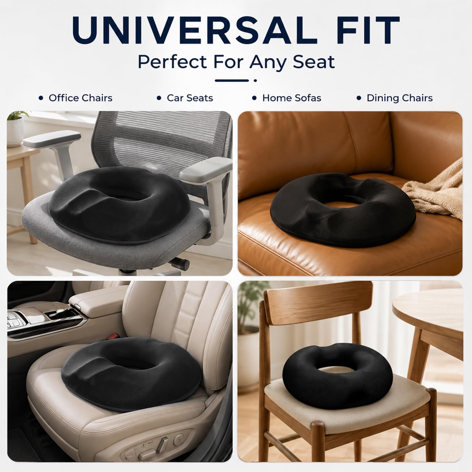 Hämorrhoiden Sitzkissen Sitzring - Rivestimenti in tessuto peluche e rete, cuscino ortopedico per coccige in memory foam per sedia da ufficio e auto