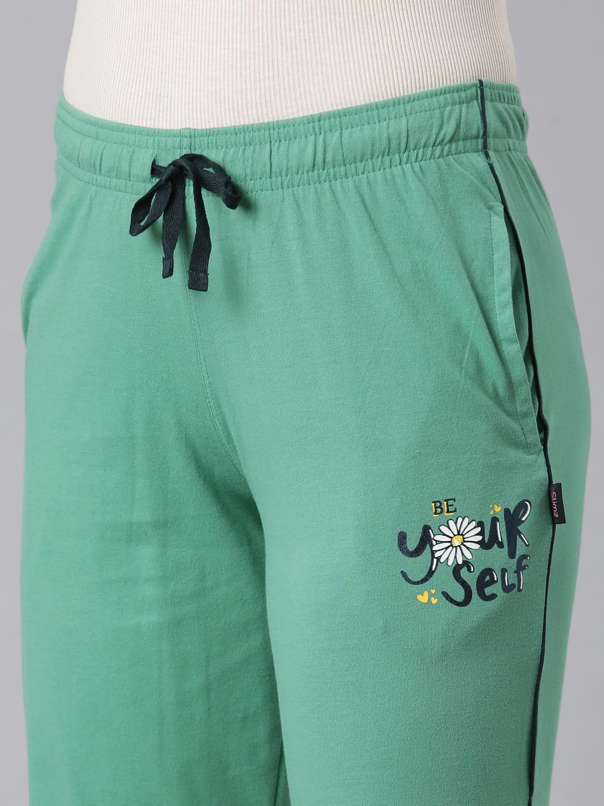 Dixcy Slimz Relaxed Fit Solid Straigth Length with Drawstring Jogger for Womens (Green) 3