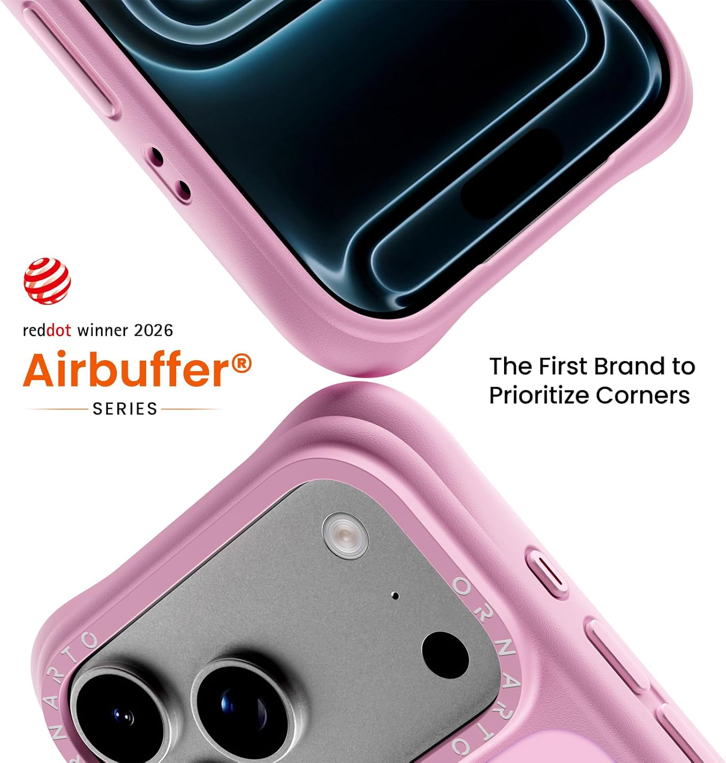 ORNARTO Magnetic for iPhone 17 Pro Max Case, 7X Military-Grade Drop Protection, Compatible with MagSafe, Slim Shockproof Translucent Matte Phone Case for iPhone 17 Pro Max 6.9", Ballet Blush