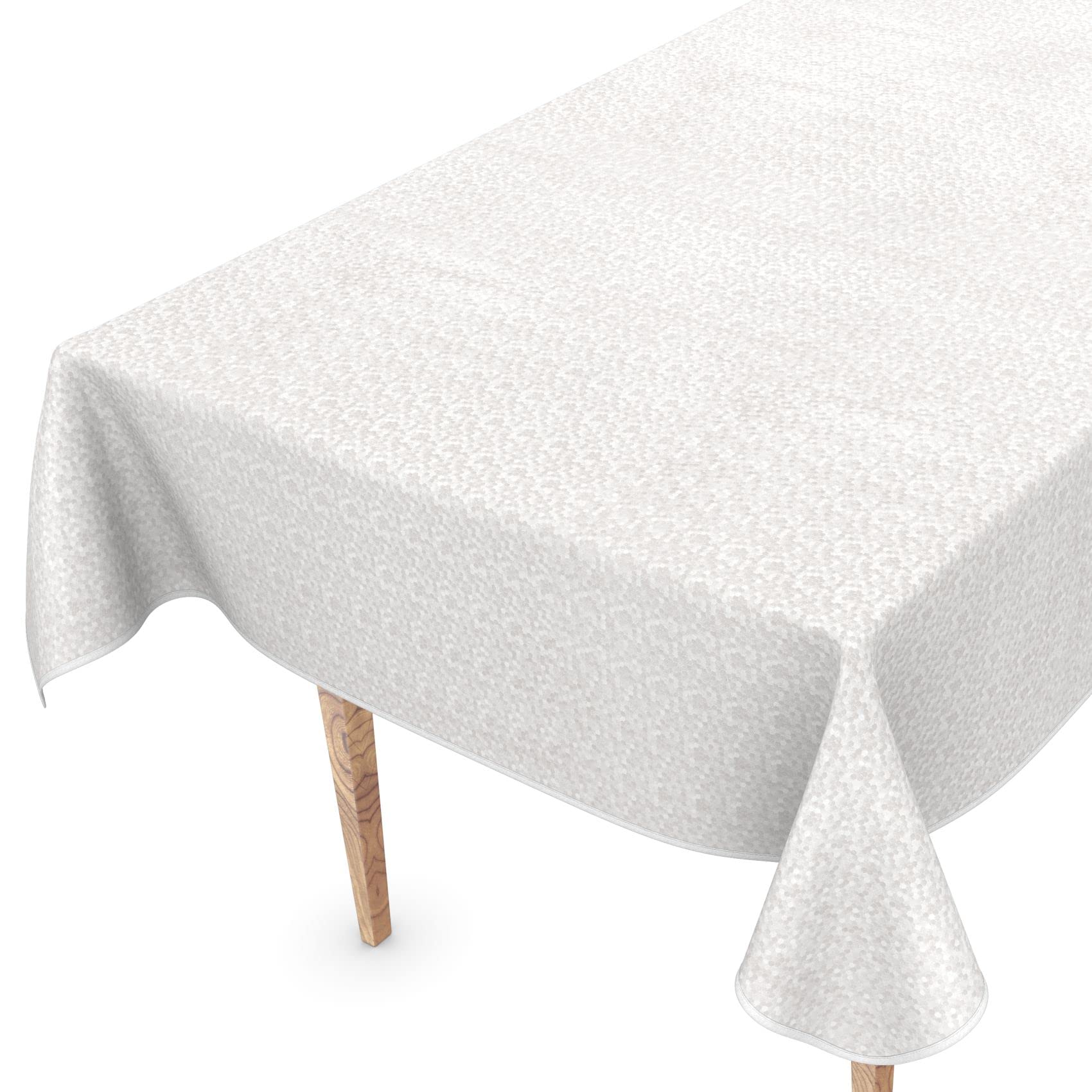 Premium Mantel de hule para mesa Mantel de vinilo Mantel de mesa de hule lavable 350x150cm Lunares Blanco Nácar elegante a prueba de manchas