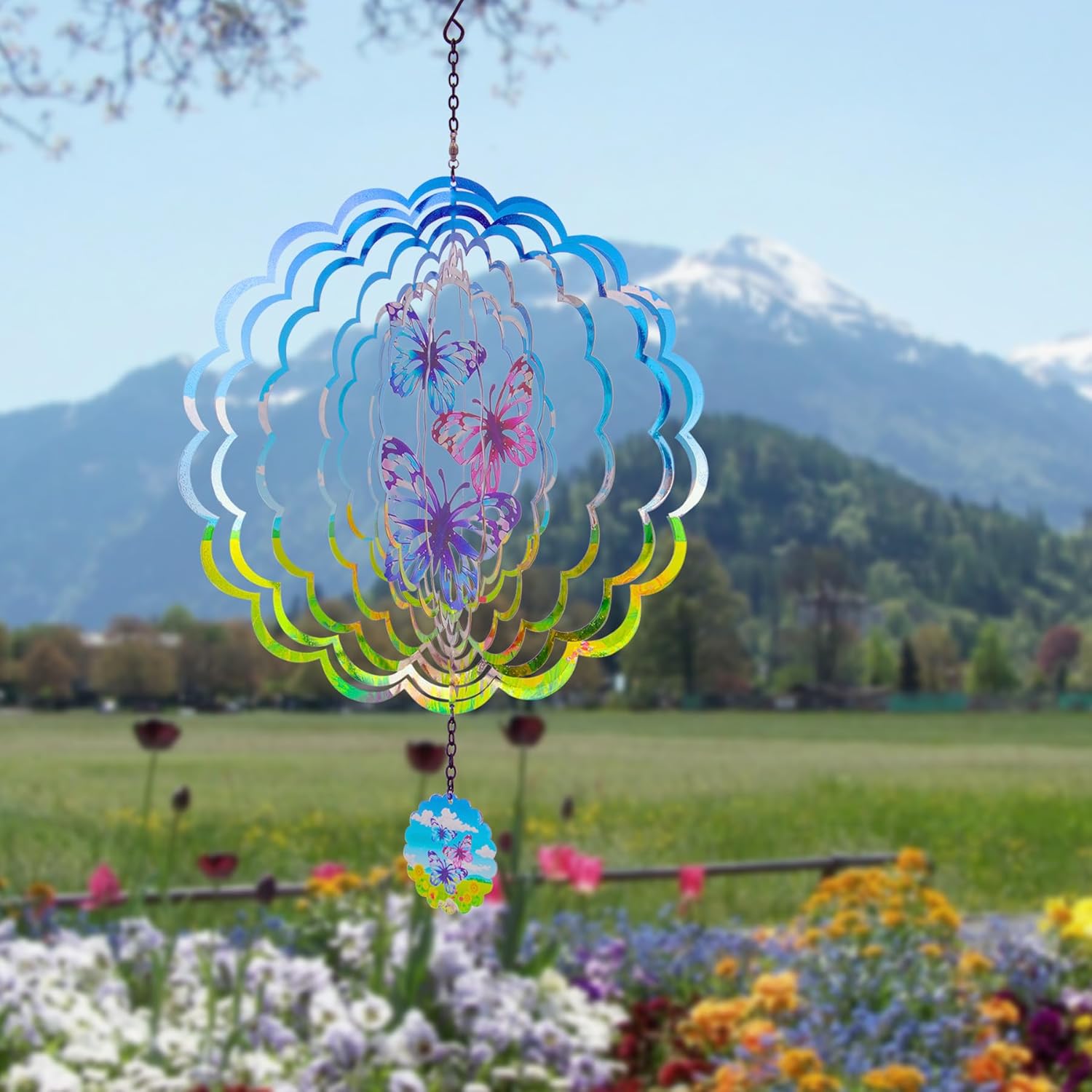 Butterfly Wind Spinners, Outdoor Garden Decor, Wind Chimes for Outside, Wind Spinner Outdoor Colorful Butterfly Mother's Day Decor, Ornaments Kinetic Yard Art, Mother's Day Decorations