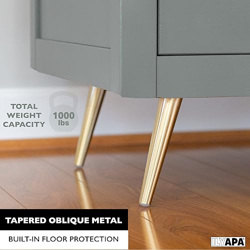 Miniatura 2 de Ilyapa Patas oblicuas cónicas de metal para muebles, juego de 4 patas de repuesto modernas de mediados de siglo para sofás, sillas, mesas