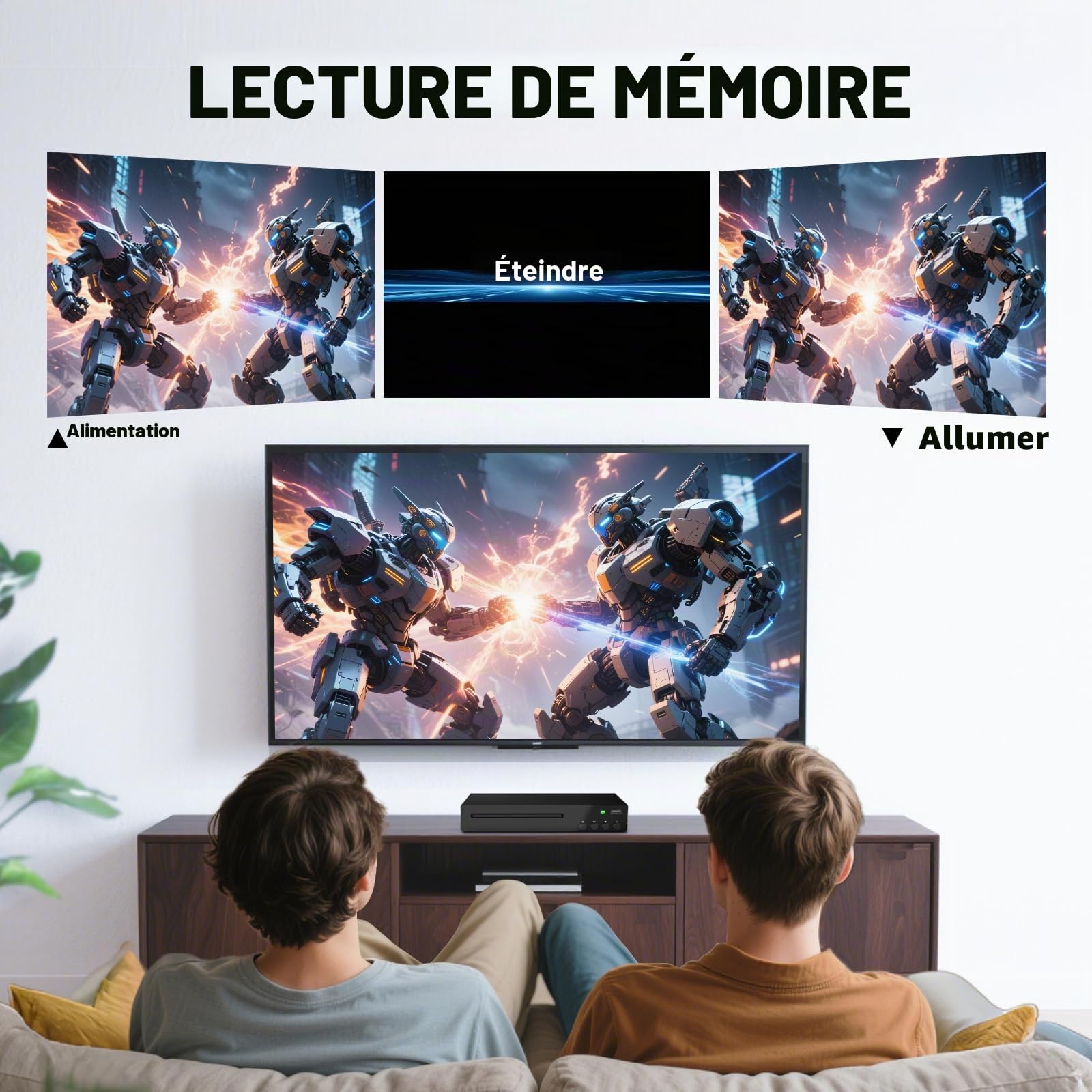 Lecteur DVD Compact pour Télévision, Lecteur DVD HDMI 1080P avec Port USB | Support Multi Région, Lecture CD & MP3, Entrée HDMI & AV Intégrée, Support NTSC/PAL