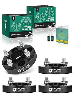 YHTAUTO 4X100mm Hub Centric Wheel Spacers 1 Inch Fits Honda Civic, Accord, Mini Cooper, Acura, Kia, Mitsubishi Model Wheel Tire Spacers w/ M12x1.5 Studs, 56.1mm Hub Bore 4 Lug 4PCS Black