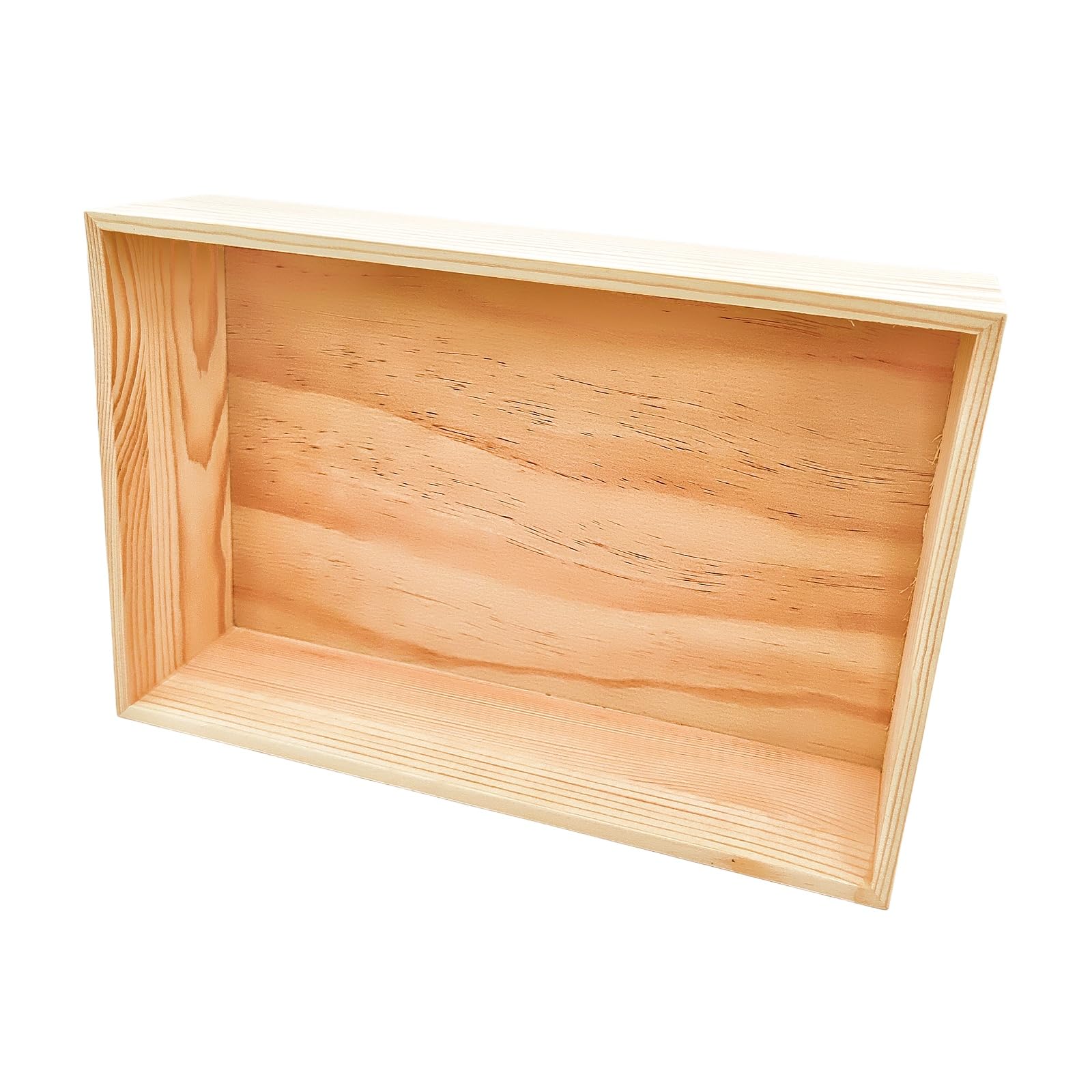 Anktily 1 confezione di scatole portaoggetti rettangolari in legno grezzo, 30 x 20 x 8 cm, contenitore rustico in legno naturale per casa, ufficio e arredamento