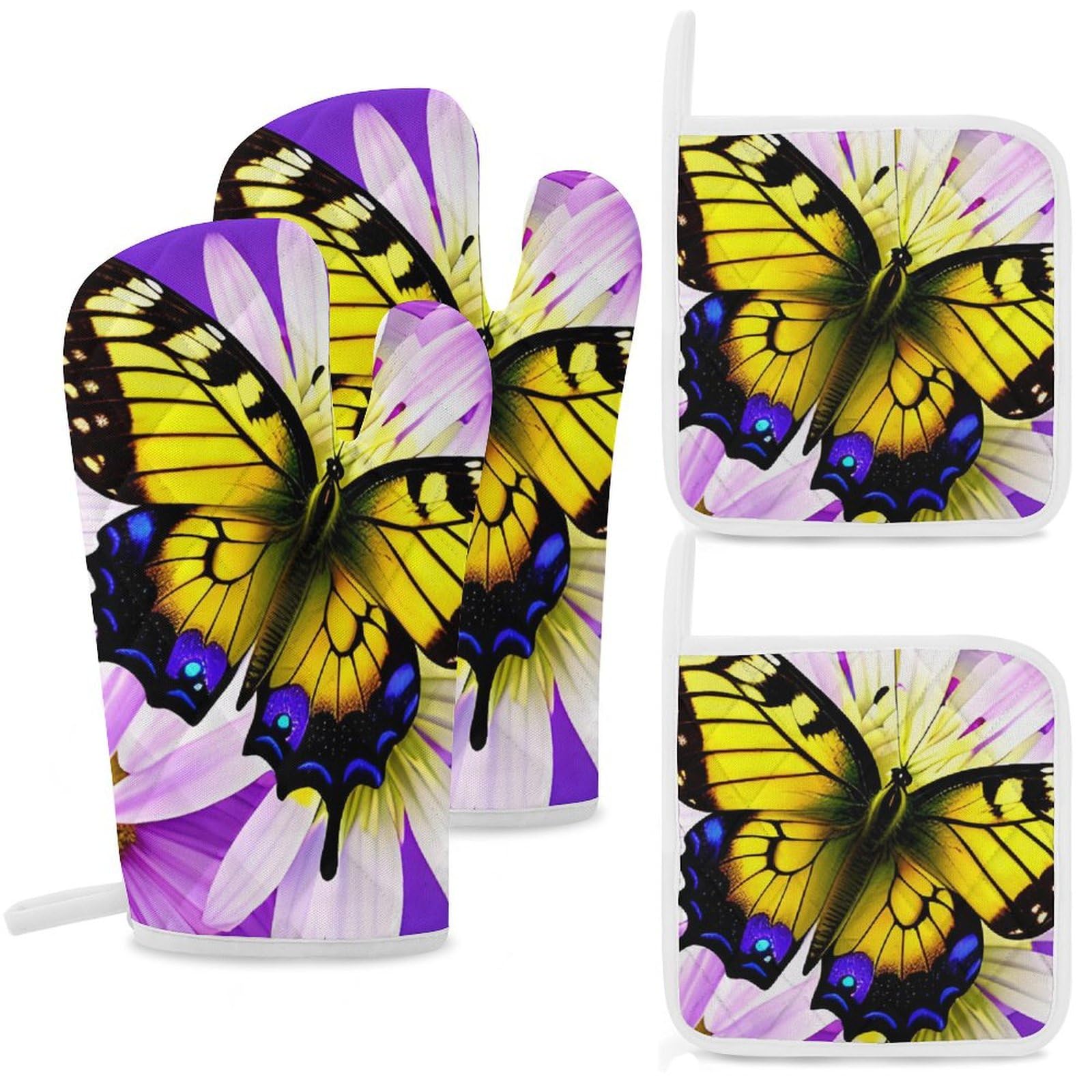 Gants de cuisine à motif papillon pour réussir toutes vos cuissons au four