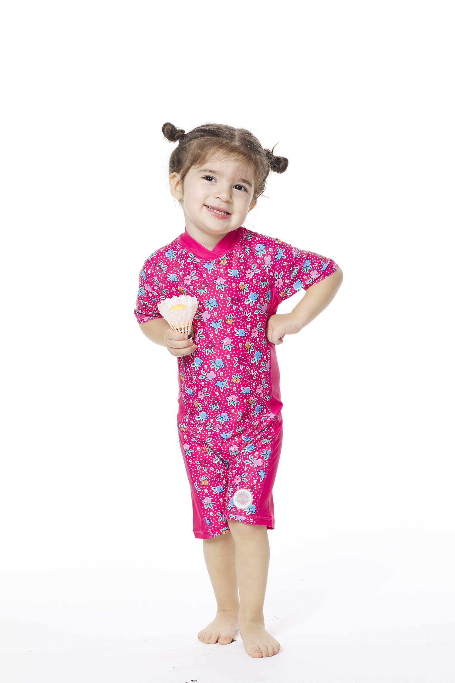 BONVERANO Bébé Maillot de Bain Une pièce à Manches Courtes bébés Filles Protection UV 50+ One Zip