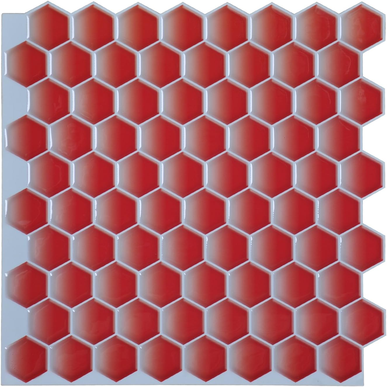 Peel and Stick Tile 12" x 12" Red Peel and Stick Kitchen Backsplash Self-adhesive Vinyl Sticker, 6-Pack