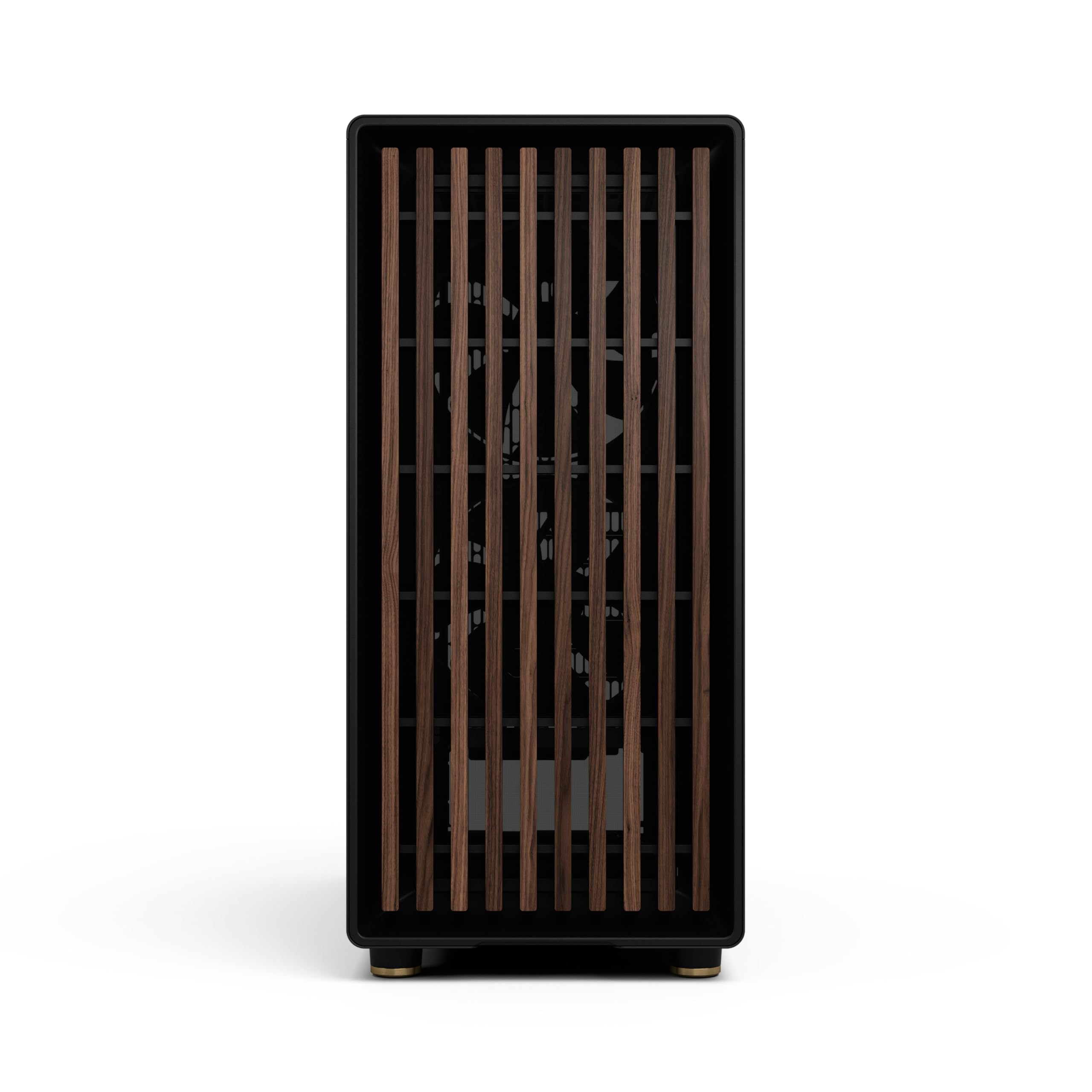 Fractal Design North Charcoal Black - Wood Walnut front - Mesh side panels - Two 140mm Aspect PWM fans included - Type C USB - ATX Airflow Mid Tower PC Gaming Case - 2