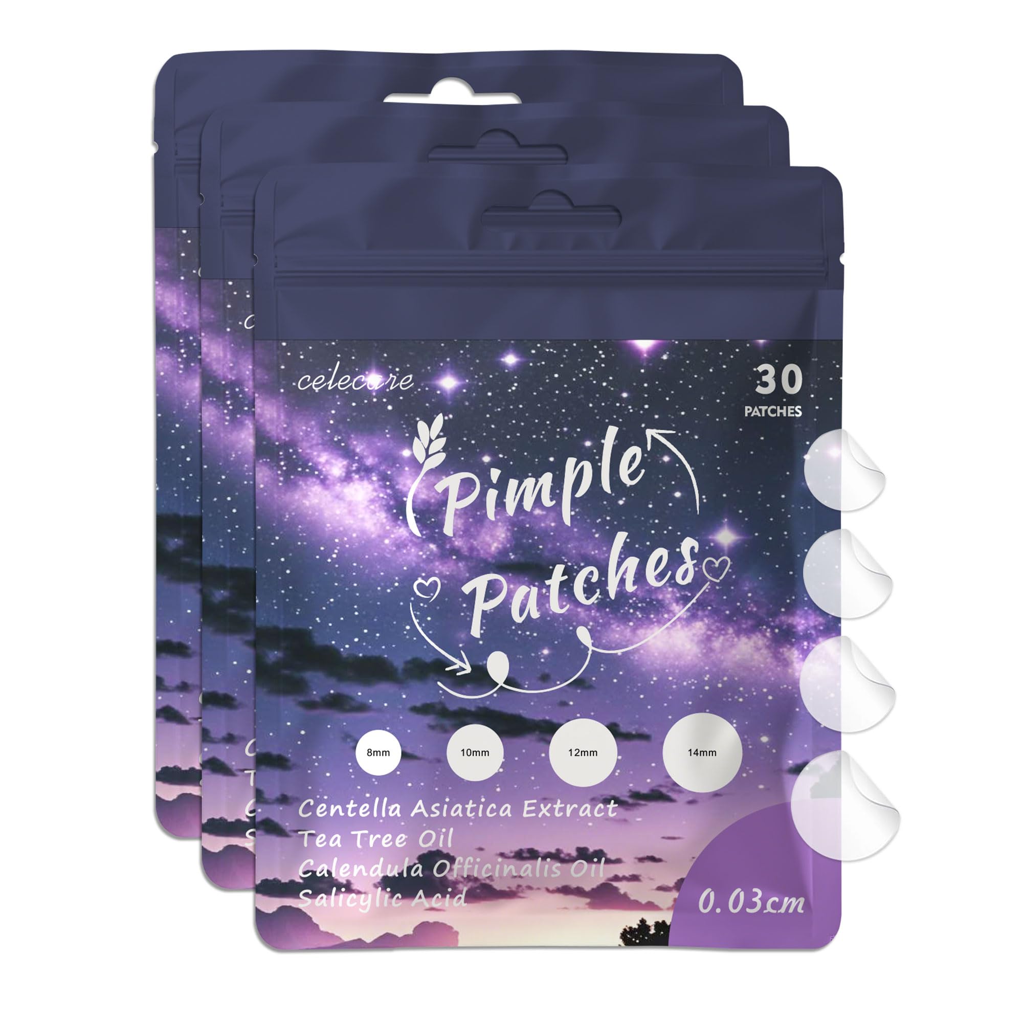 Pimple Patches Acne Patches Hydrocolloid Acne Patches Pimple Patches for Face 4 Size Salicylic Acid Patches Tea Tree