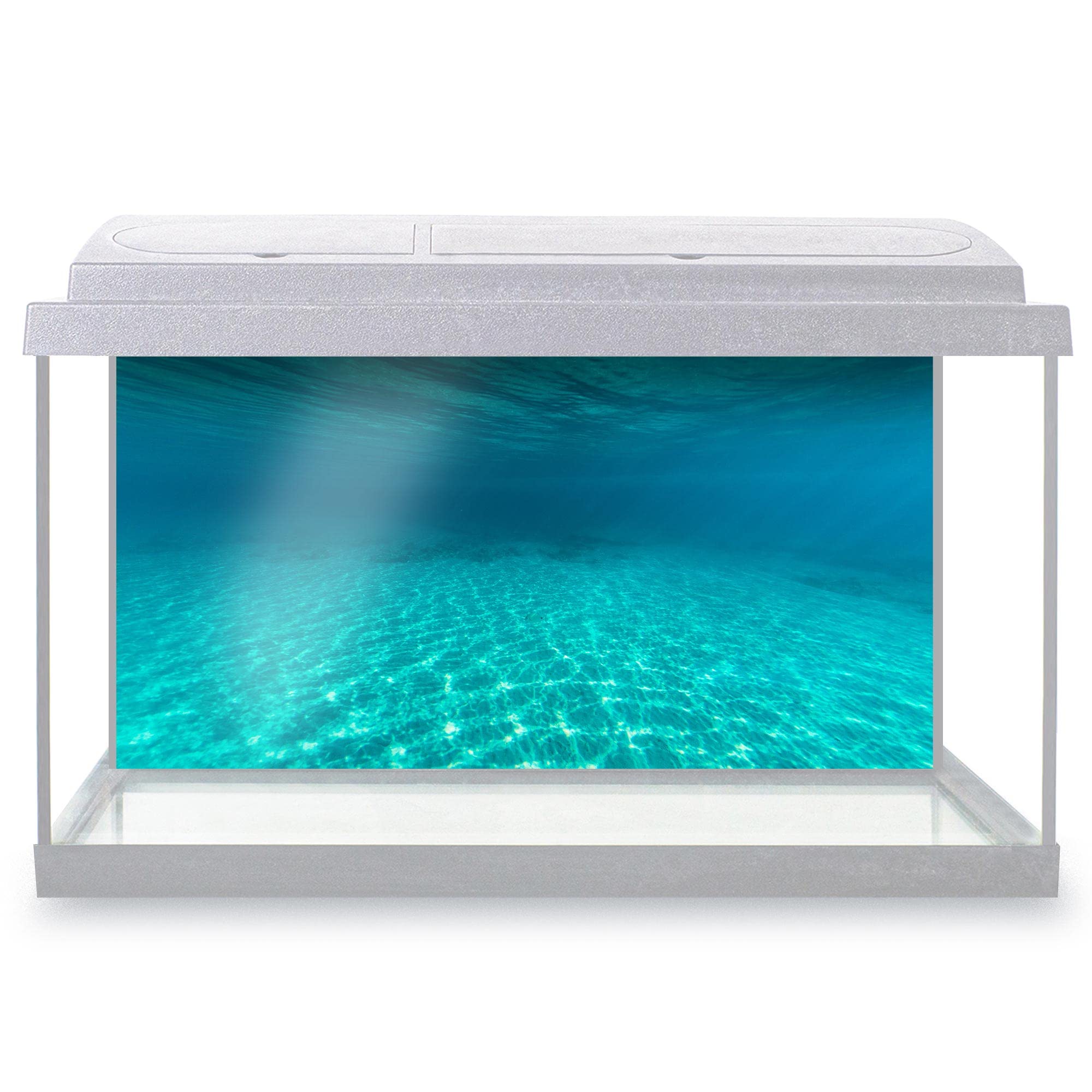 DV DESIGN Aquarium Fish Tank Background 100x50 cm - Underwater World Blue Texture Ocean Sea Marine Aquatic Static Cling Vinyl Vivarium Terrarium External Application #500070