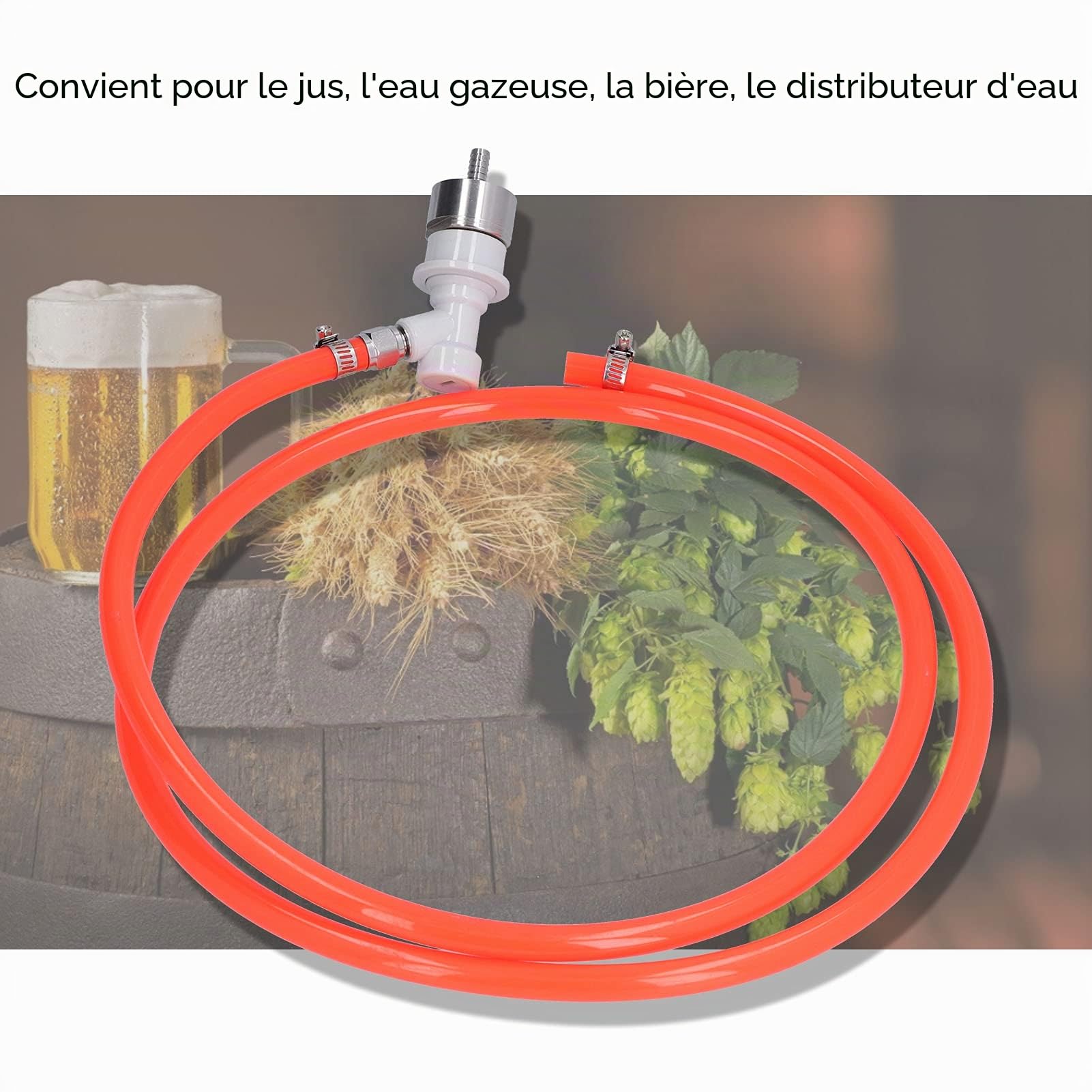 Assemblage de ligne de bière à verrouillage à bille, carbonatation de brassage, paroi de tuyau de gaz pliable, accessoires pour Home Brew